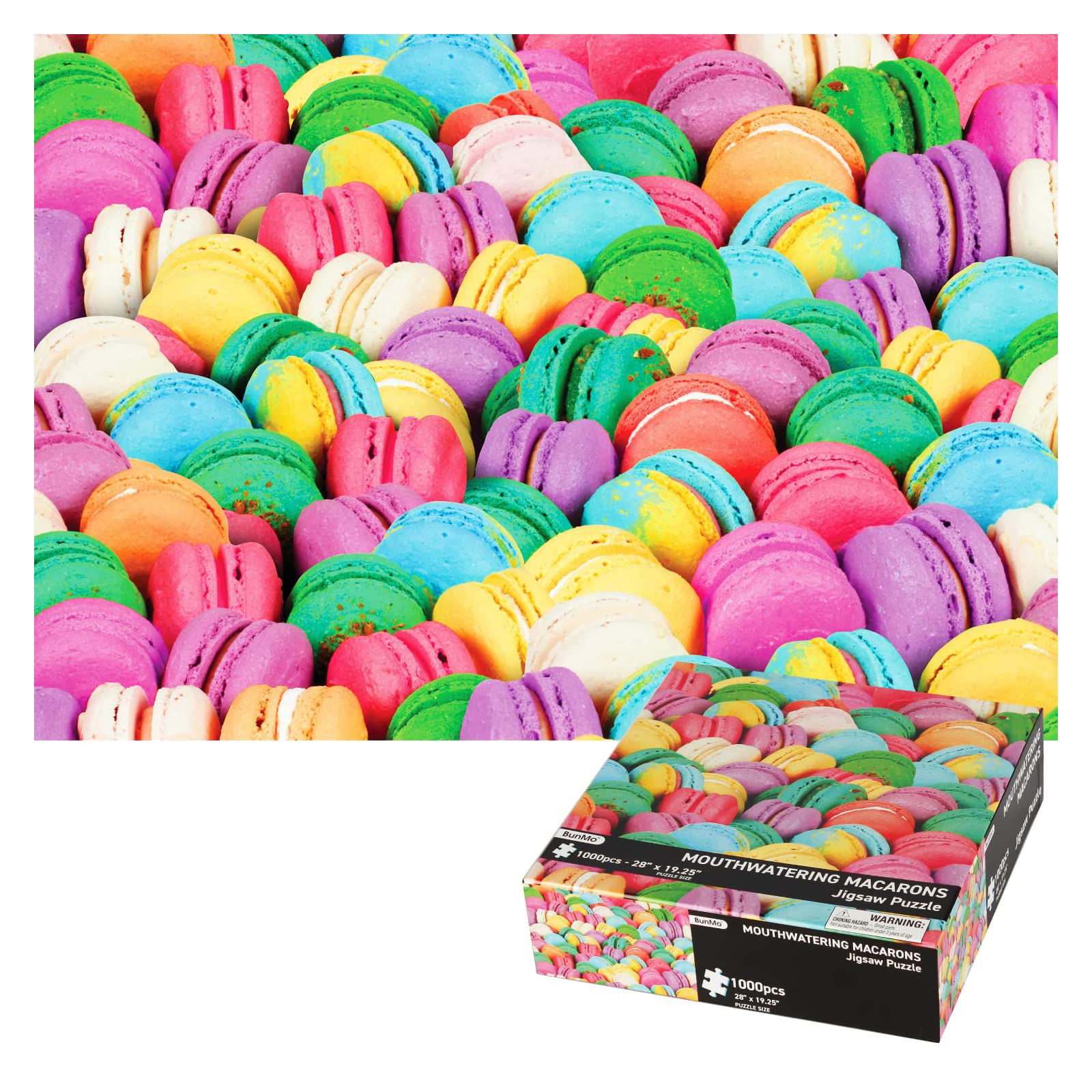 BunMo Puzzle - Mouthwatering Macarons - Unique 1000 Piece Puzzle for Adults