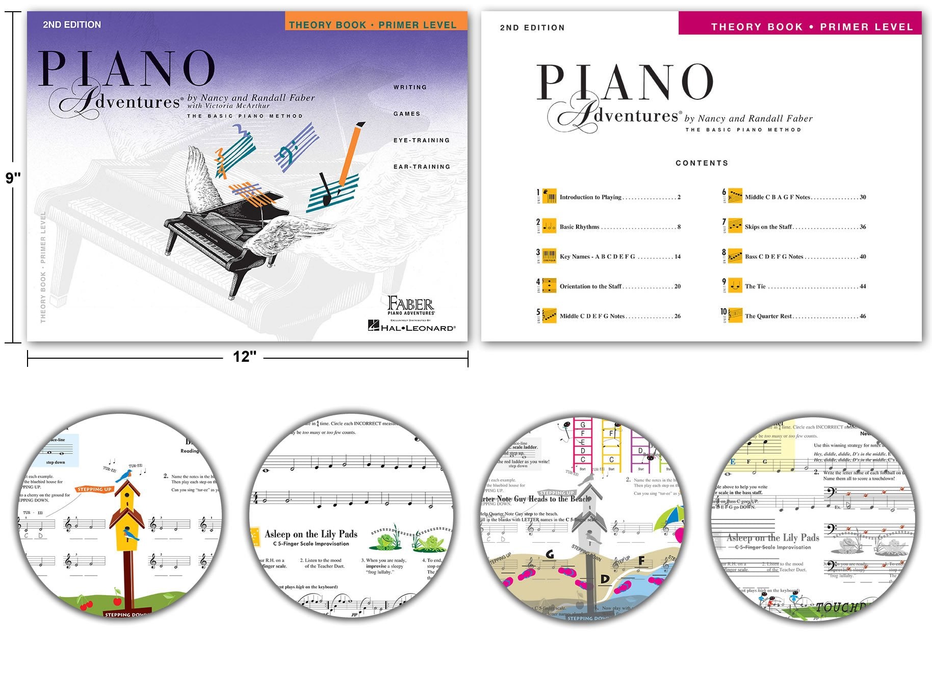 Piano Adventures Primer Level 2nd Edition Bundle Set By Nancy Faber - Lesson, Theory, Performance, Technique & Artistry Books & Juliet Music Piano Keys 88/61/54/49 Full Set Removable Sticker