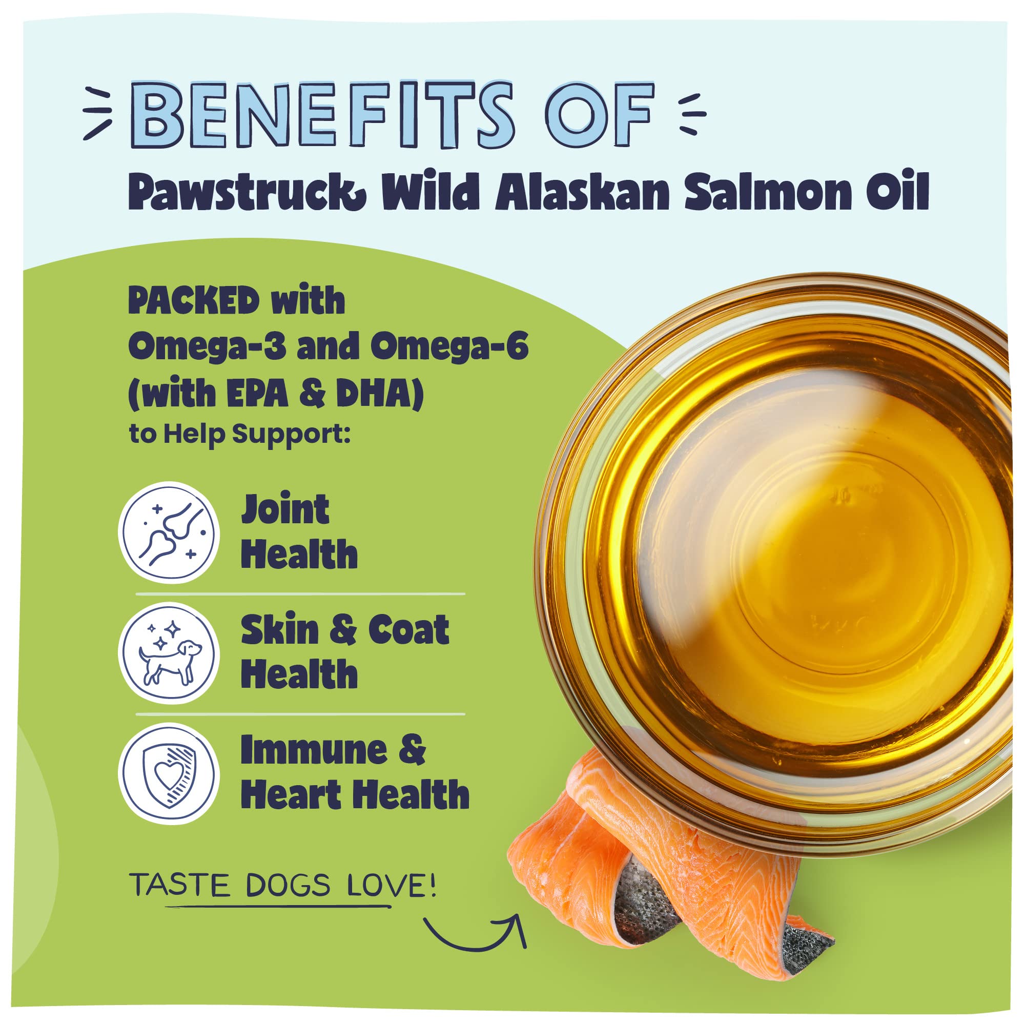 Pawstruck Pure Human-Grade Wild Alaskan Salmon Oil for Dogs & Cats – Omega 3 & 6, Extra Strength Supplement, EPA DHA Fatty Acids for Immune Support