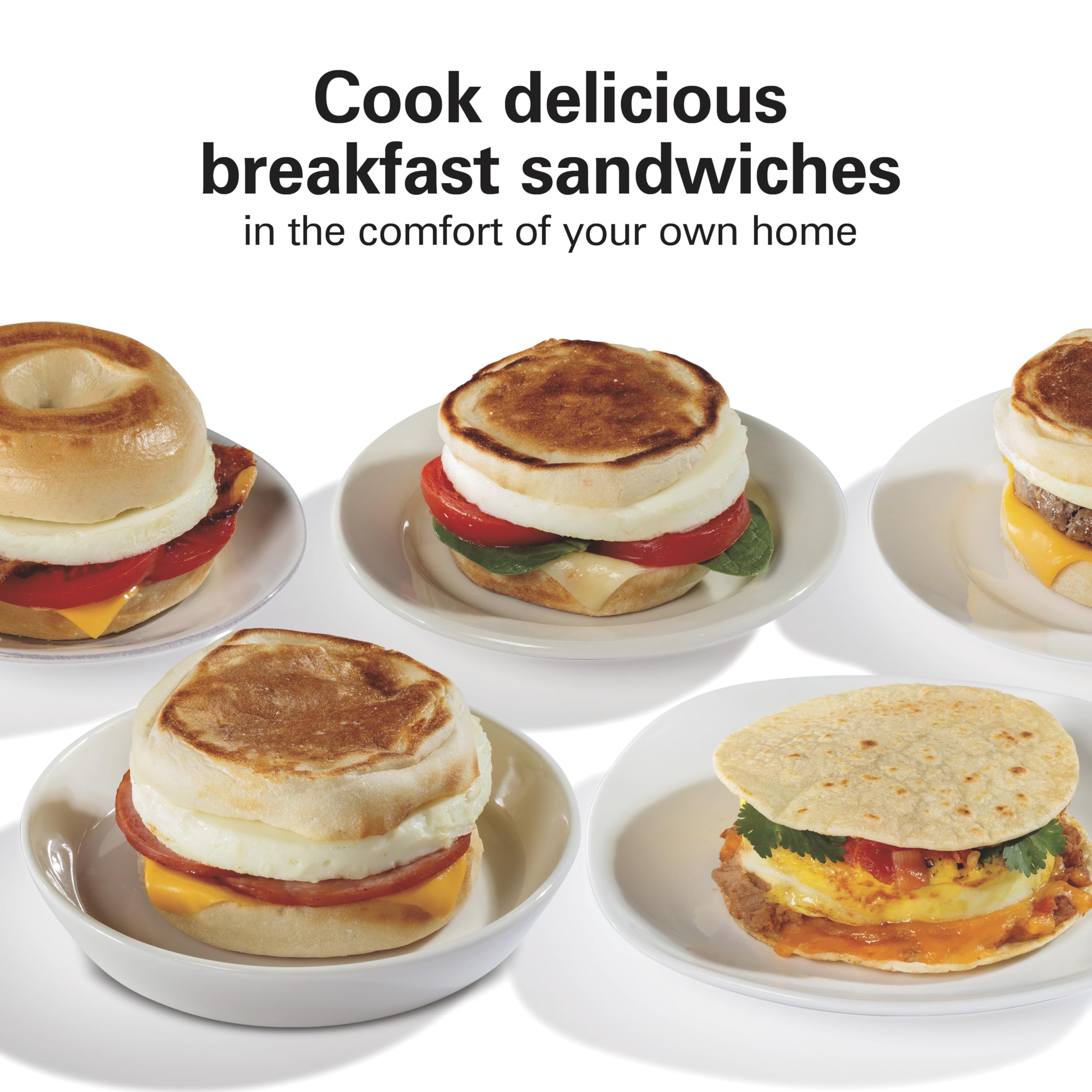 Hamilton Beach Dual Breakfast Sandwich Maker with Timer, Silver (25490A)