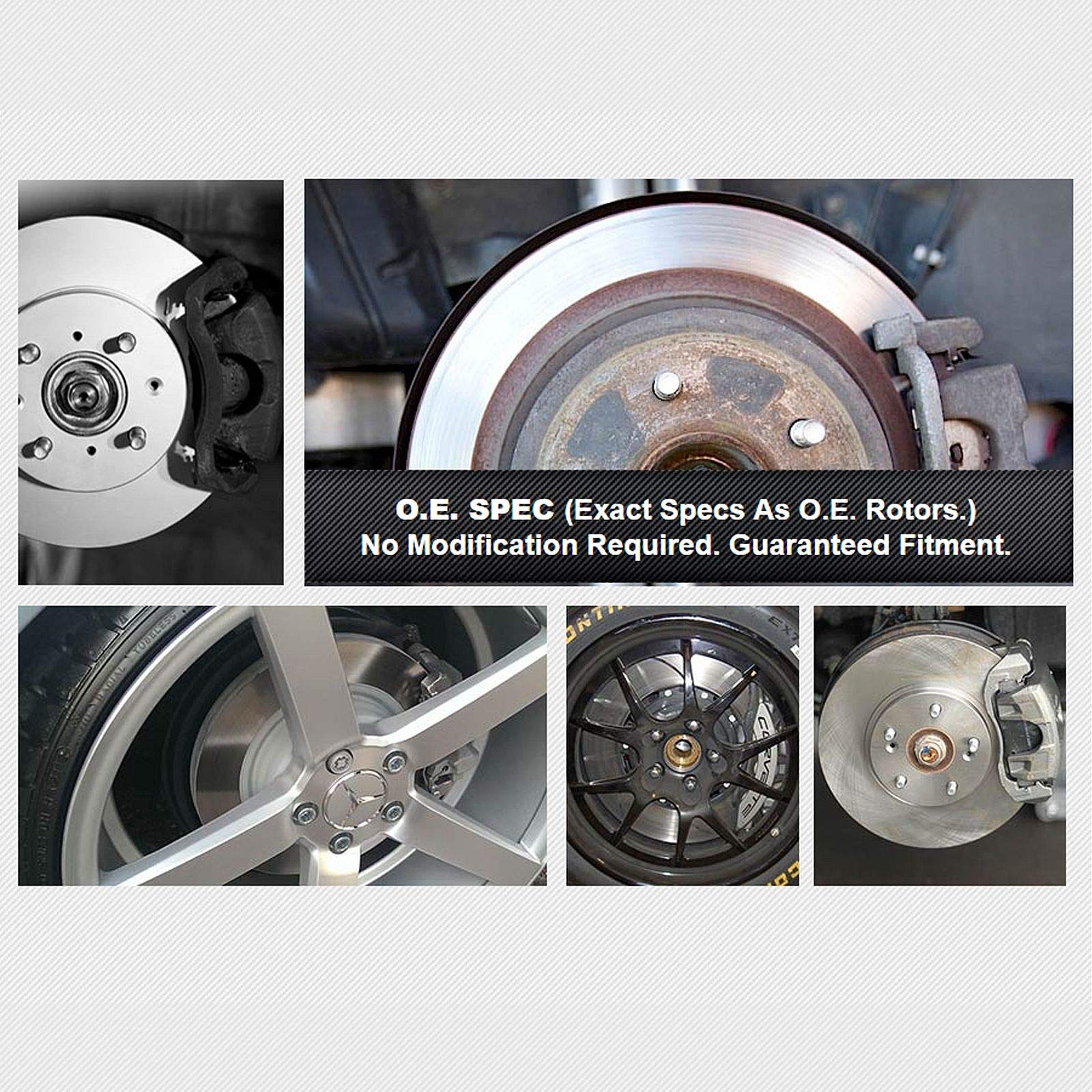 PowerSport Front Rear Brakes and Rotors Kit |Front Rear Brake Pads| Brake Rotors and Pads| Ceramic Brake Pads and Rotors |fits 2011-2018 BMW X5, 2011-2019 BMW X6