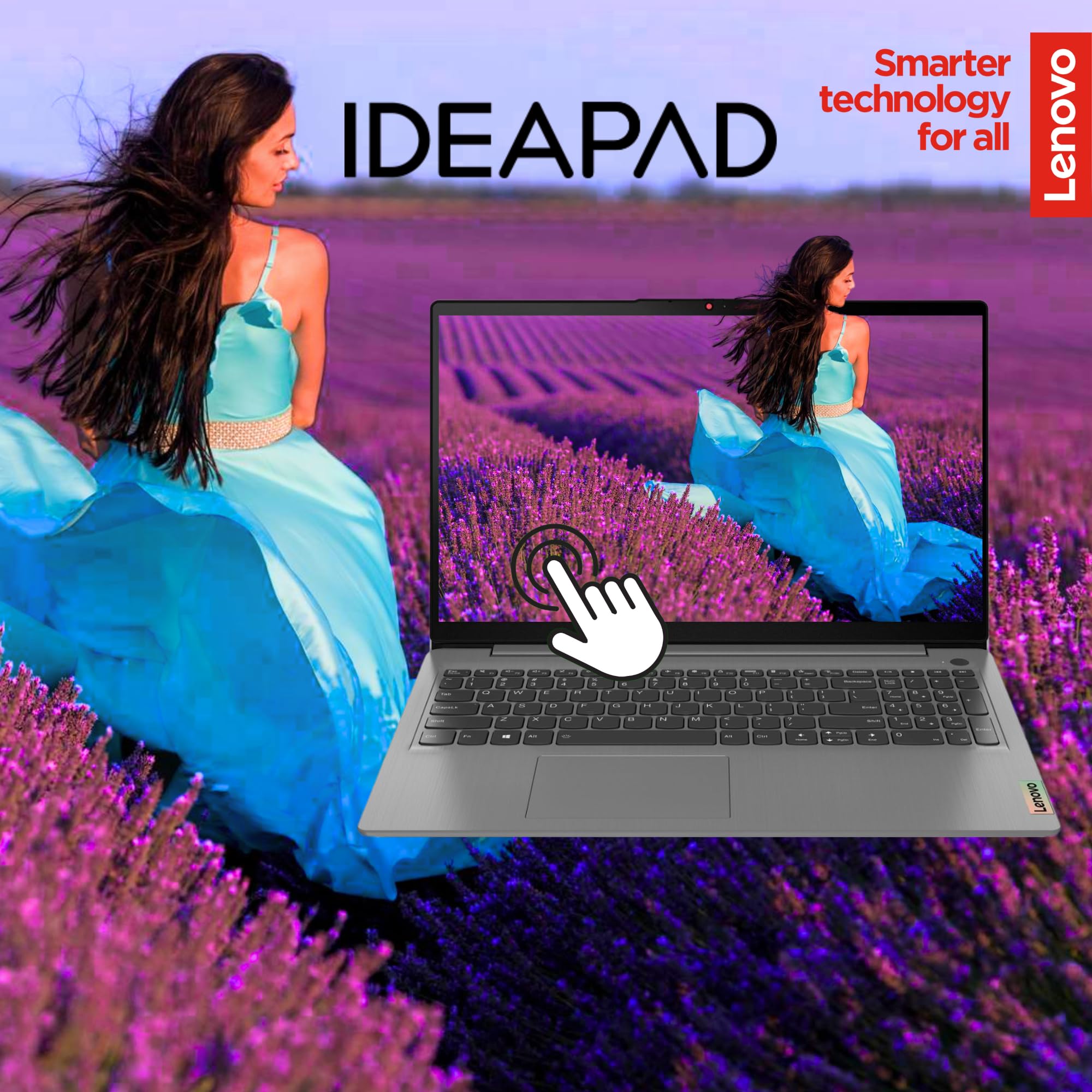 Lenovo Touchscreen Laptop with Lifetime Office 365 for The Web - IdeaPad 3i - Intel Core i3 Processor - 15.6“ Full HD - 8GB RAM - 256GB SSD - Bluetooth - Webcam - Windows 11 no Mouse