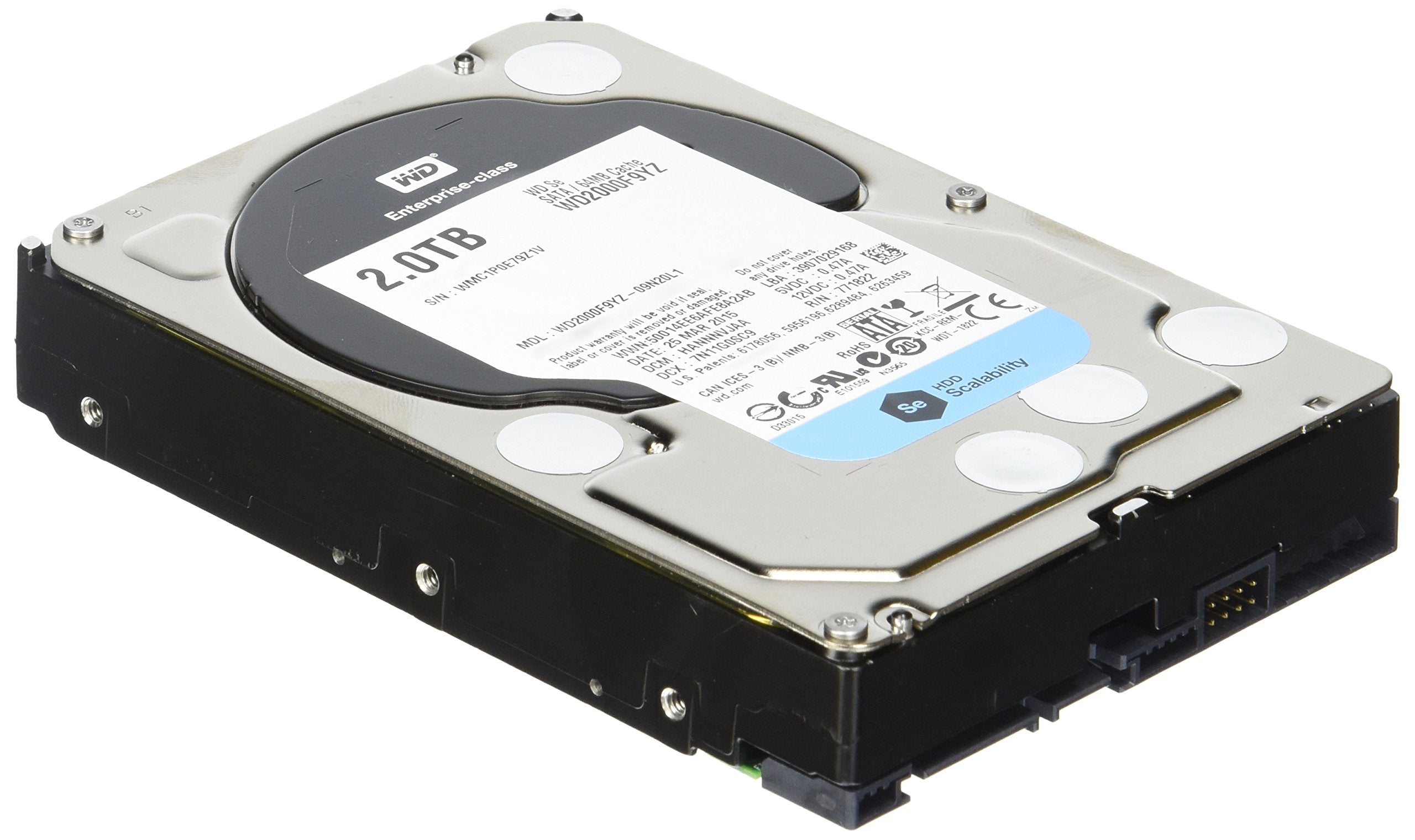 WD SE 2TB Datacenter Hard Disk Drive - 7200 RPM SATA 6 Gb/s 64MB Cache 3.5 Inch - WD2000F9YZ