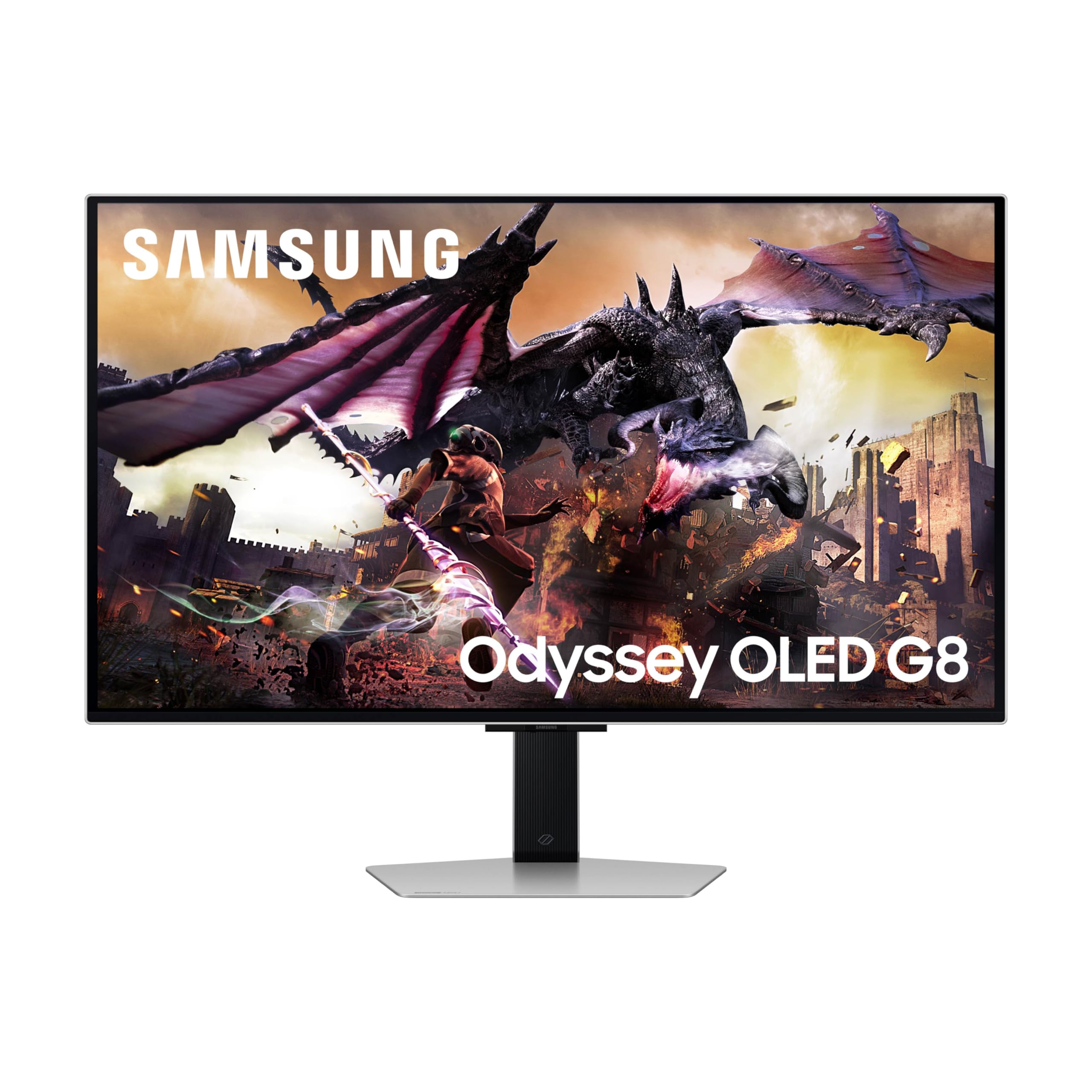 SAMSUNG 32-Inch Odyssey OLED G8 (G80SD) Series 4K UHD Smart Gaming Monitor, 240Hz 0.03ms, G-Sync Compatible, Glare-Free Display, Gaming Hub, Sleek Metal Design, 3 Year Warranty, LS32DG800SNXZA, 2024