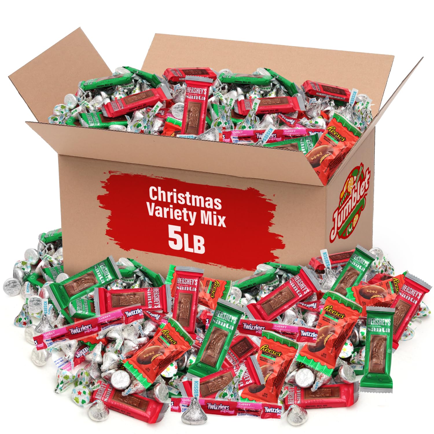 Christmas Chocolates Variety Pack, Christmas Candy Bulk Individually Wrapped, Delicious Christmas Kisses for Christmas Candy Bags and Party Favors, Perfect for Christmas Candy Stocking Stuffers (5 Lb)