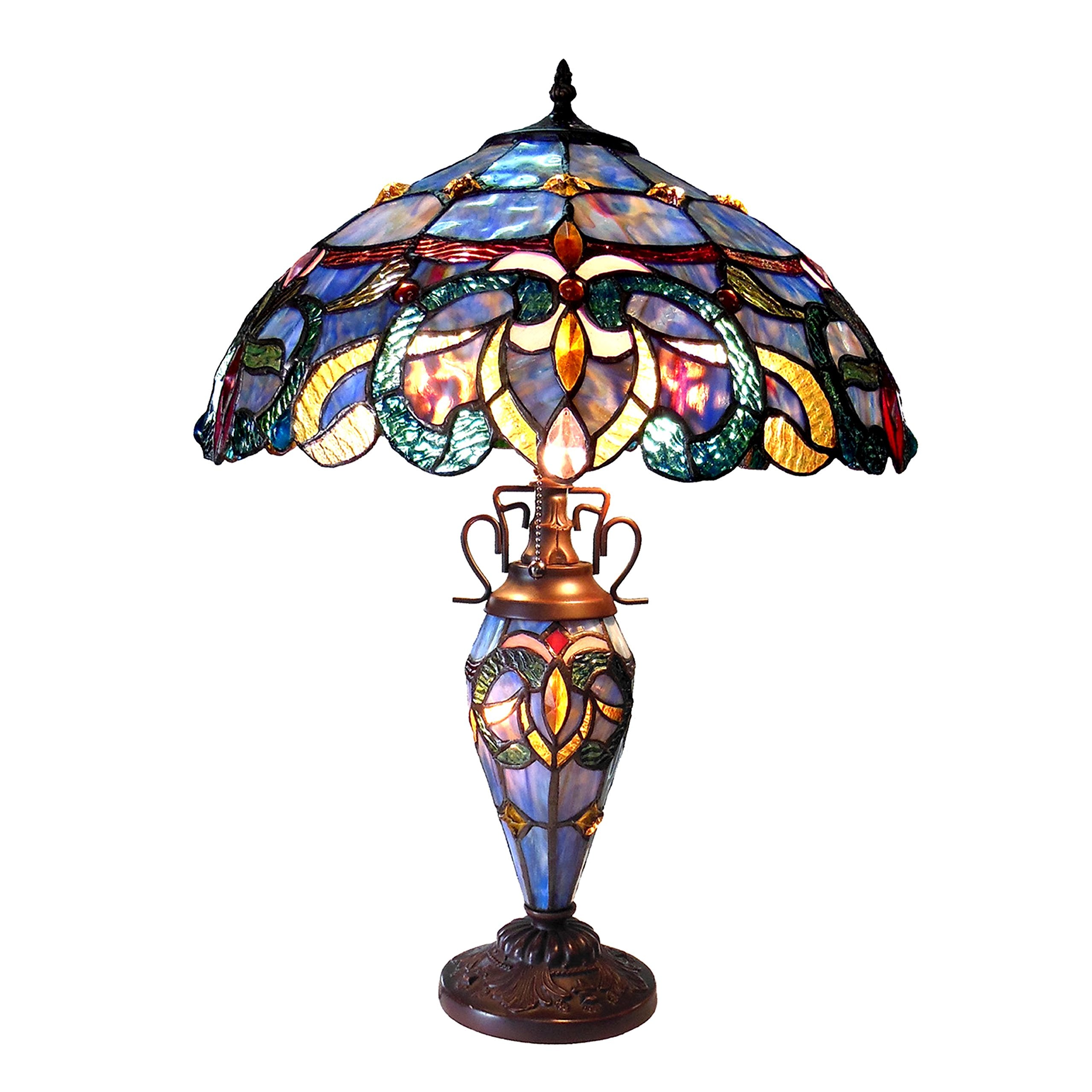 Chloe CH18091PV18-DT3 Nora Double Lit Table Lamp, One Size, Multicolor