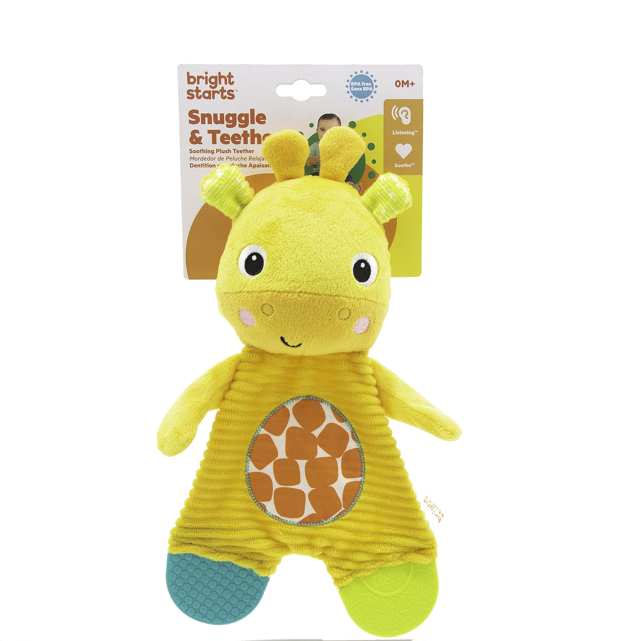 Bright Starts Snuggle & Teethe BPA-free Crinkle Teething Plush Baby Toy - Giraffe