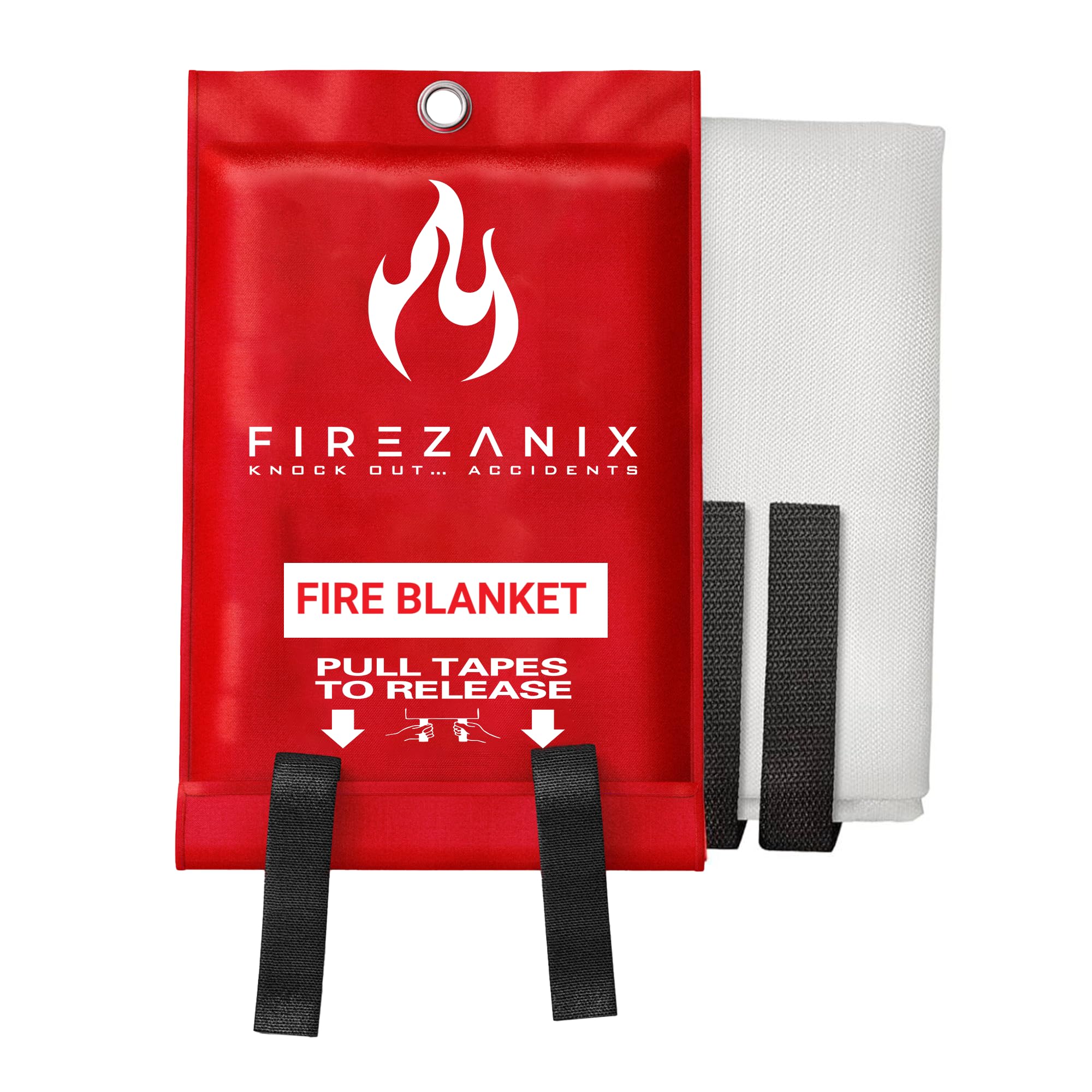 FIREZANIX Emergency Fire Blanket for Home and Kitchen, 40"x40" Flame Retardant Fire Extinguisher Blanket, Fire Safety Suppression Blanket for Camping, Grill, Car, Fireplace - Made from Fiberglass