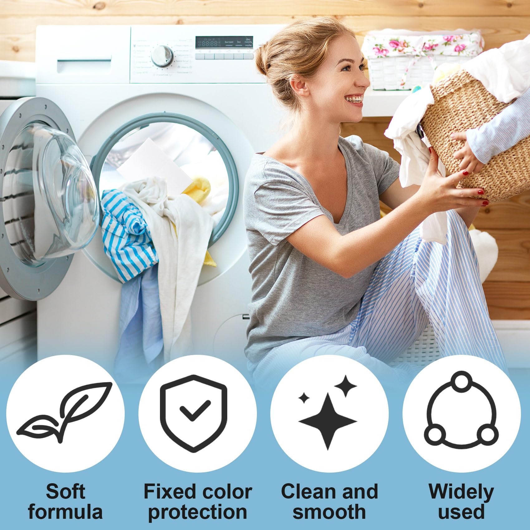 Isslly 16 PCS Laundry Detergent Sheets, Laundry Soap Sheets, Washer Sheets Detergent, Clean Sheets Laundry Detergent Clean Coffee Stains, Oil Stains and Other Stains, Laundry Strips for Home, Travel