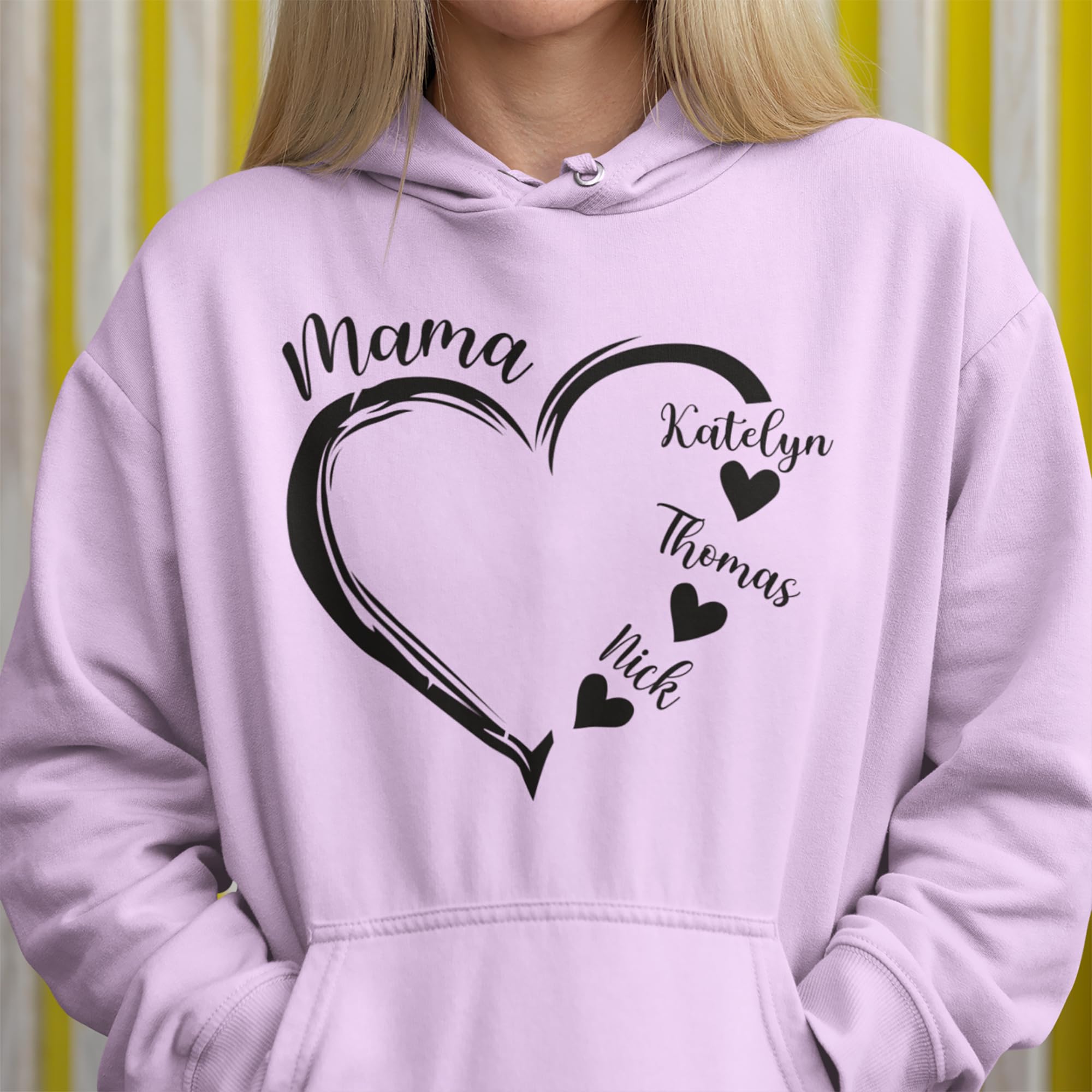 GODMERCH Custom Grandma Hearts Shirt Personalized Grandma Nickname Hoodies Sweatshirt, Grandma Shirts, Mothers Day Birthday Gifts for Grandma