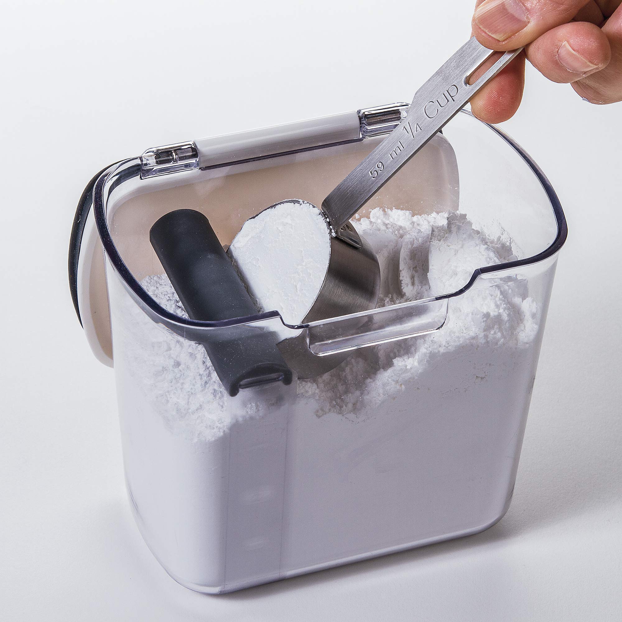 Progressive ProKeeper 1.4 Quart Airtight Powdered Sugar Storage Container,Grey