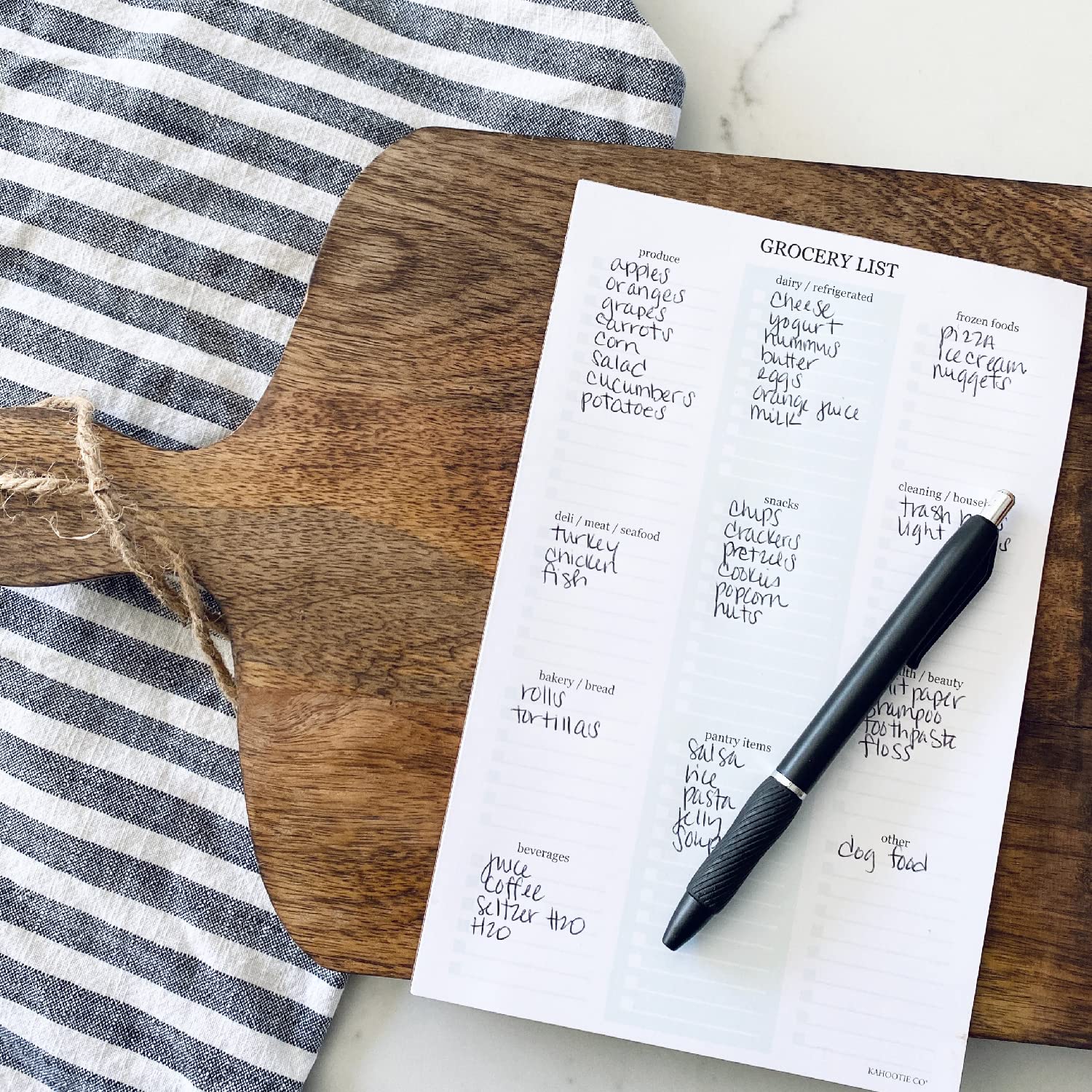 Kahootie Co Grocery List Notepad- Organized List For Quick and Easy Shopping, Always Know What’s For Dinner, 8.5” x 5.5” in size, 50 Pages