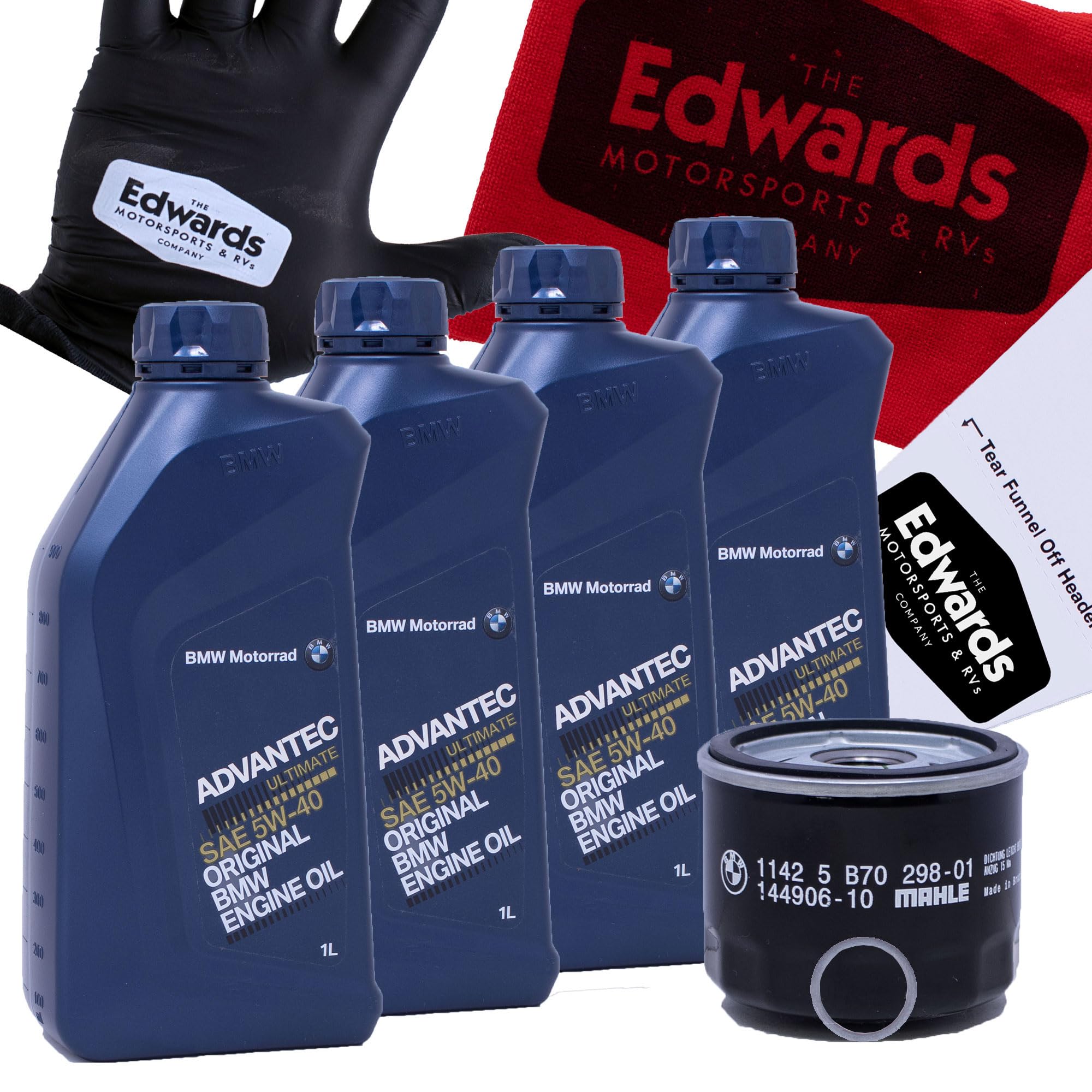 Edwards Oil Change Kit fits 2013-2024 BMW Motorrad R1200/R1250 Motorcycle