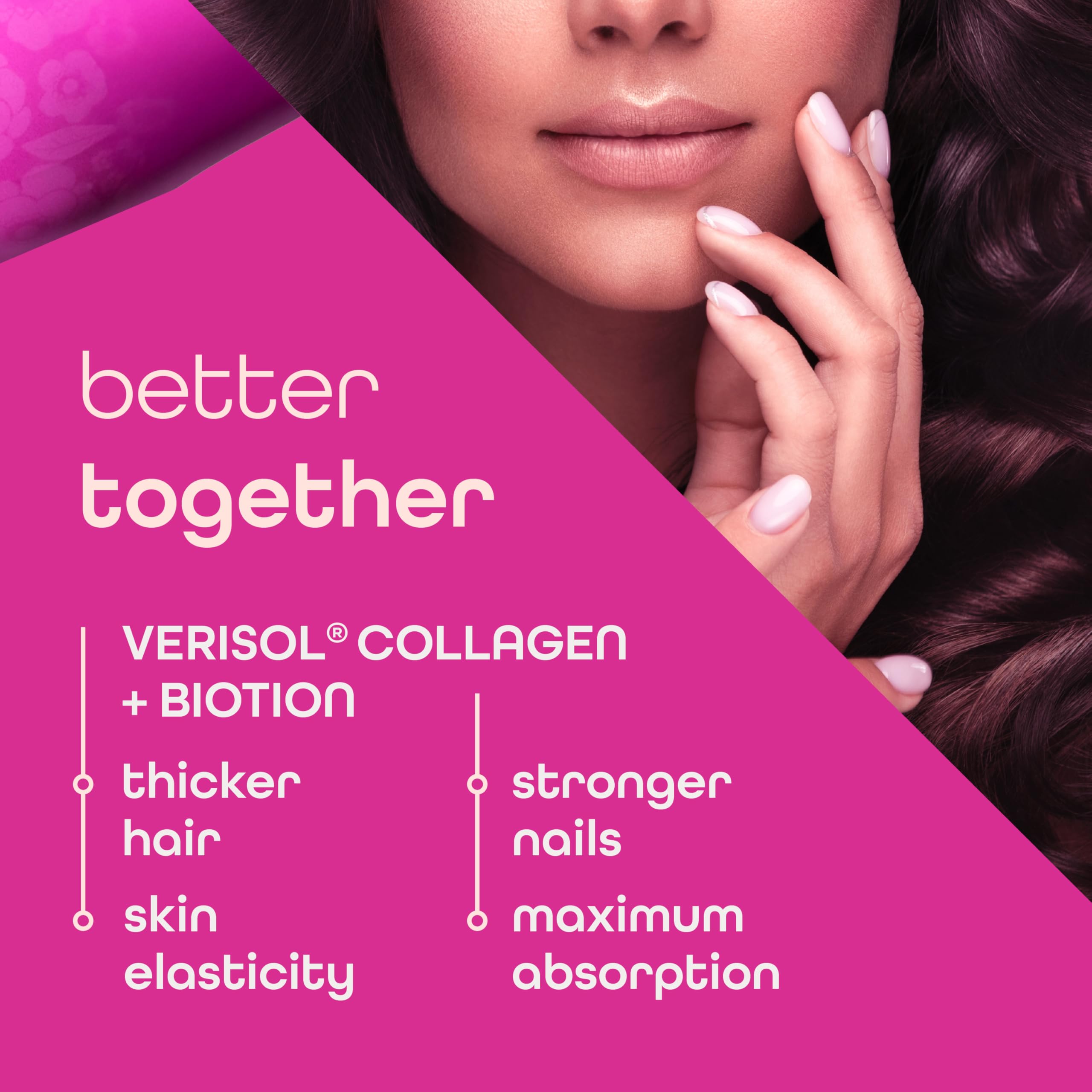 Zena Nutrition Liquid Collagen Peptides and Biotin, 2500mg Verisol Bioactive Collagen Peptides, 5000mcg Biotin, Hair, Skin, Nail Supplement for Women and Men, Mixed Berry, 60 Servings, 20.3 fl oz
