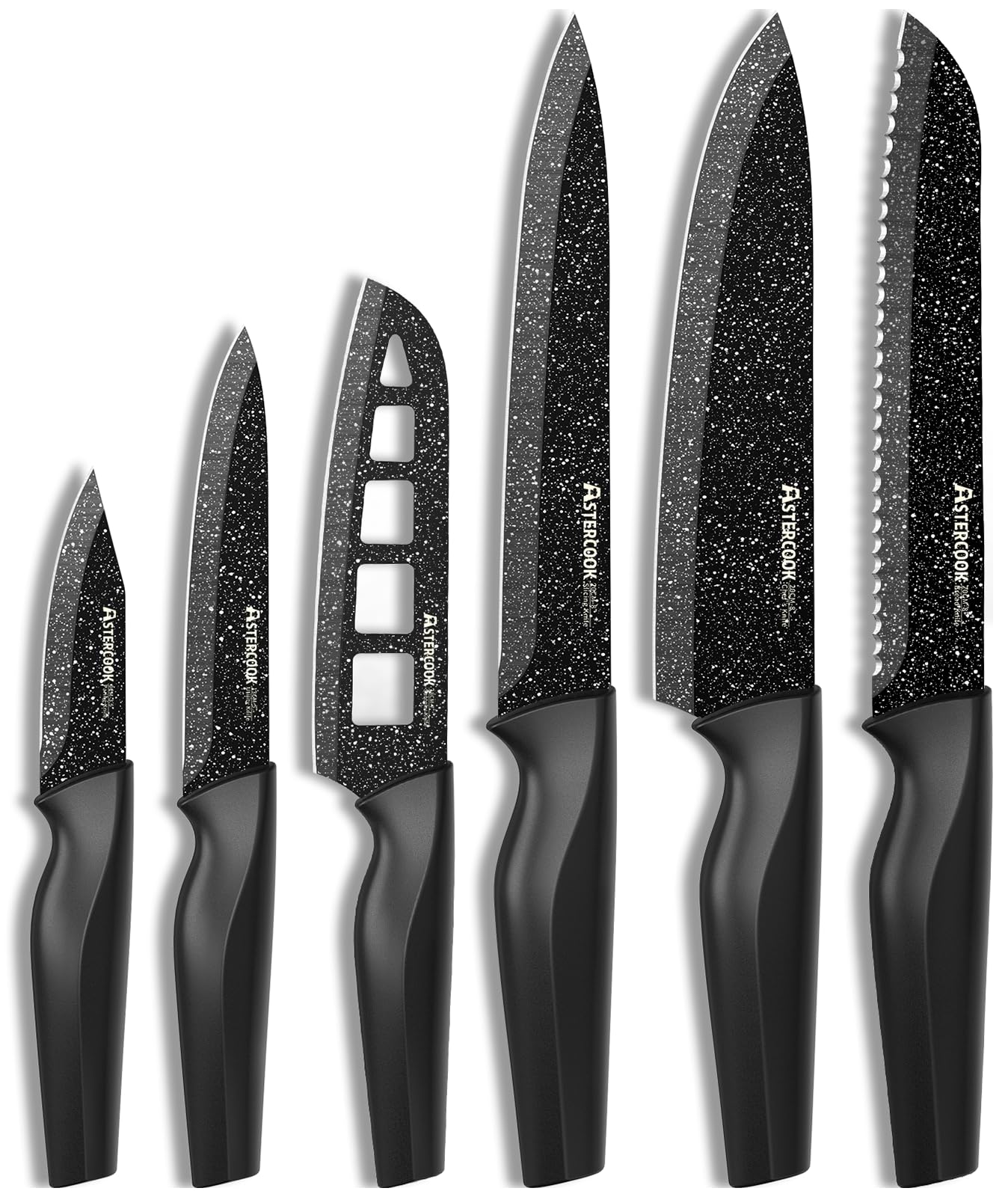 Knife Set, 6 Piece Kitchen Knife Set, High Carbon German Stainless Steel Knives Set, Non-stick Coating, Ultra Sharp, Dishwasher Safe