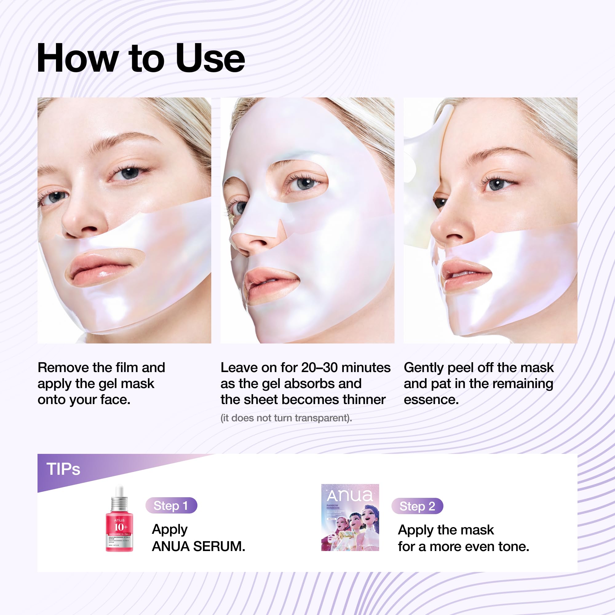 ANUA Vita Collagen Mask, Hydrogel Face Mask for Cooling & Skin Firmness, Dullness Care with Vitamin C, Radiant Glass Skin Effect, KPop Demon Hunters, Korean Skincare (4ea)