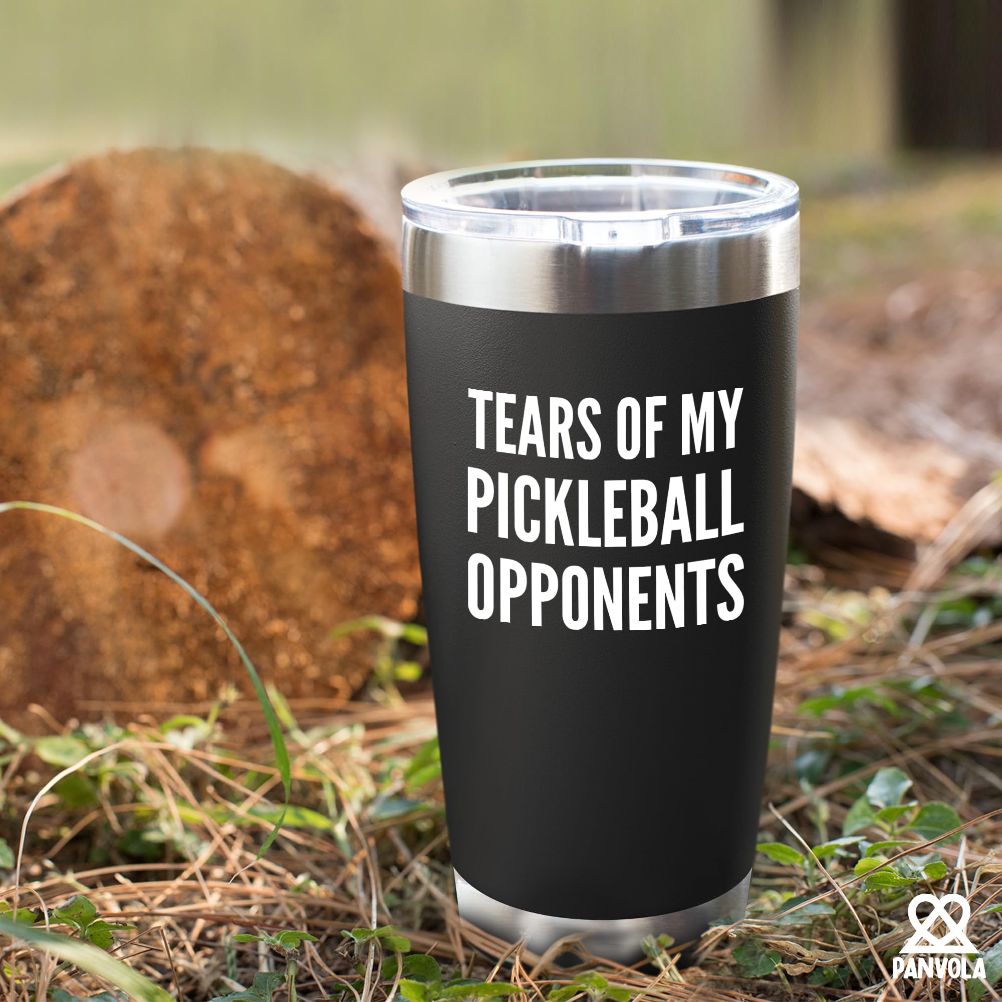 Panvola Tears of My Pickleball Opponents Tumbler Sports Player Gifts For Dad Mom Grandpa Grandma Vacuum Insulated Stainless Steel Tumbler With Removable Lid And Straw (20 oz)