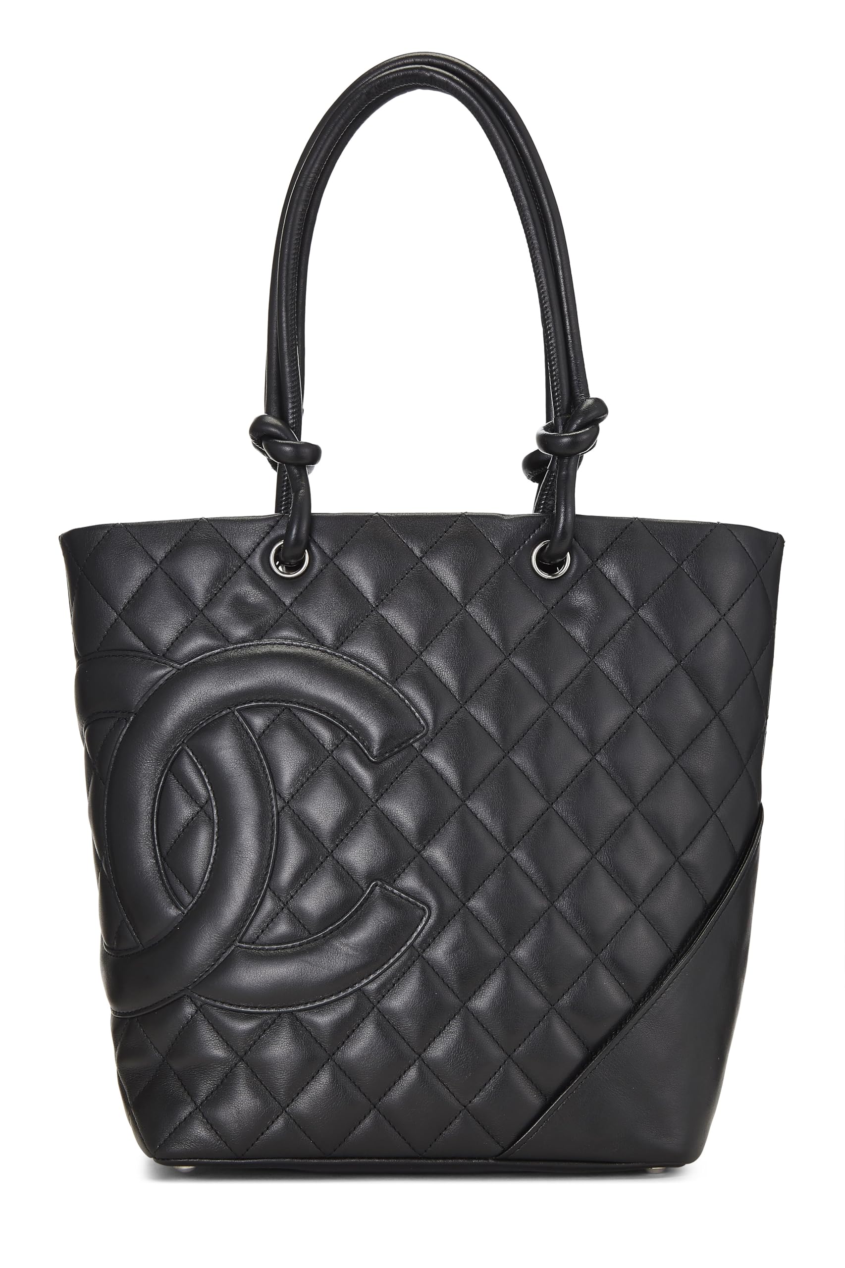 Chanel, Pre-Loved Black Quilted Calfskin Cambon Tote Small, Black