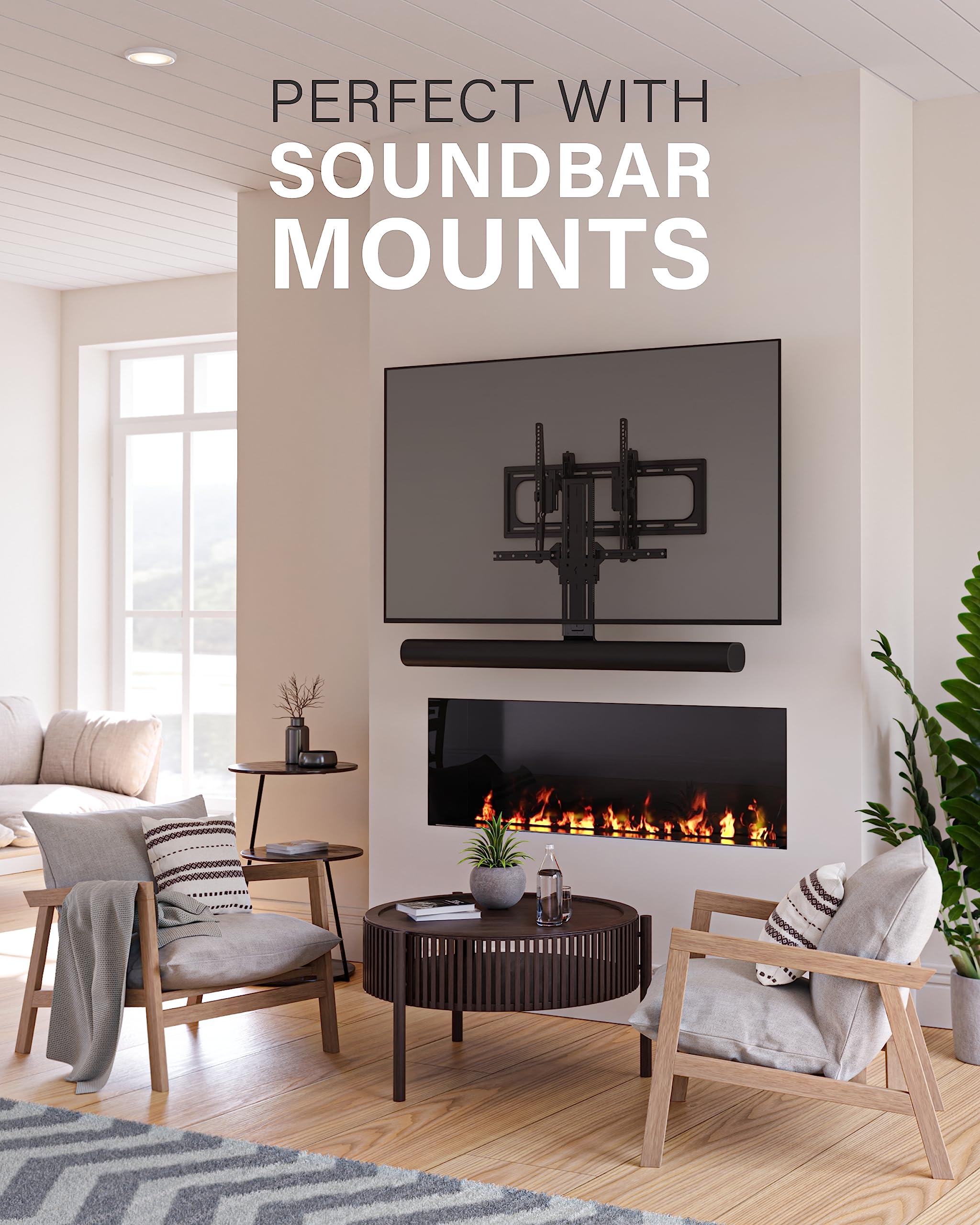 SANUS Tilting TV Wall Mount for Large TVs Up to 90” - Premium Tilt Mount w/Universal Fit - Smooth 5.7" Extension Allows for Cable Management - Includes Hardware & Drill Template for Easy Install