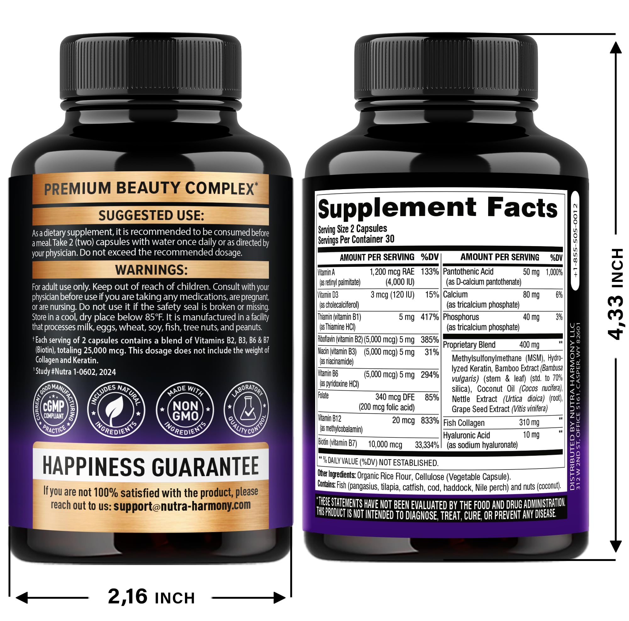 NUTRAHARMONY Biotin, Collagen, Keratin & Glucosamine Chondroitin Capsules