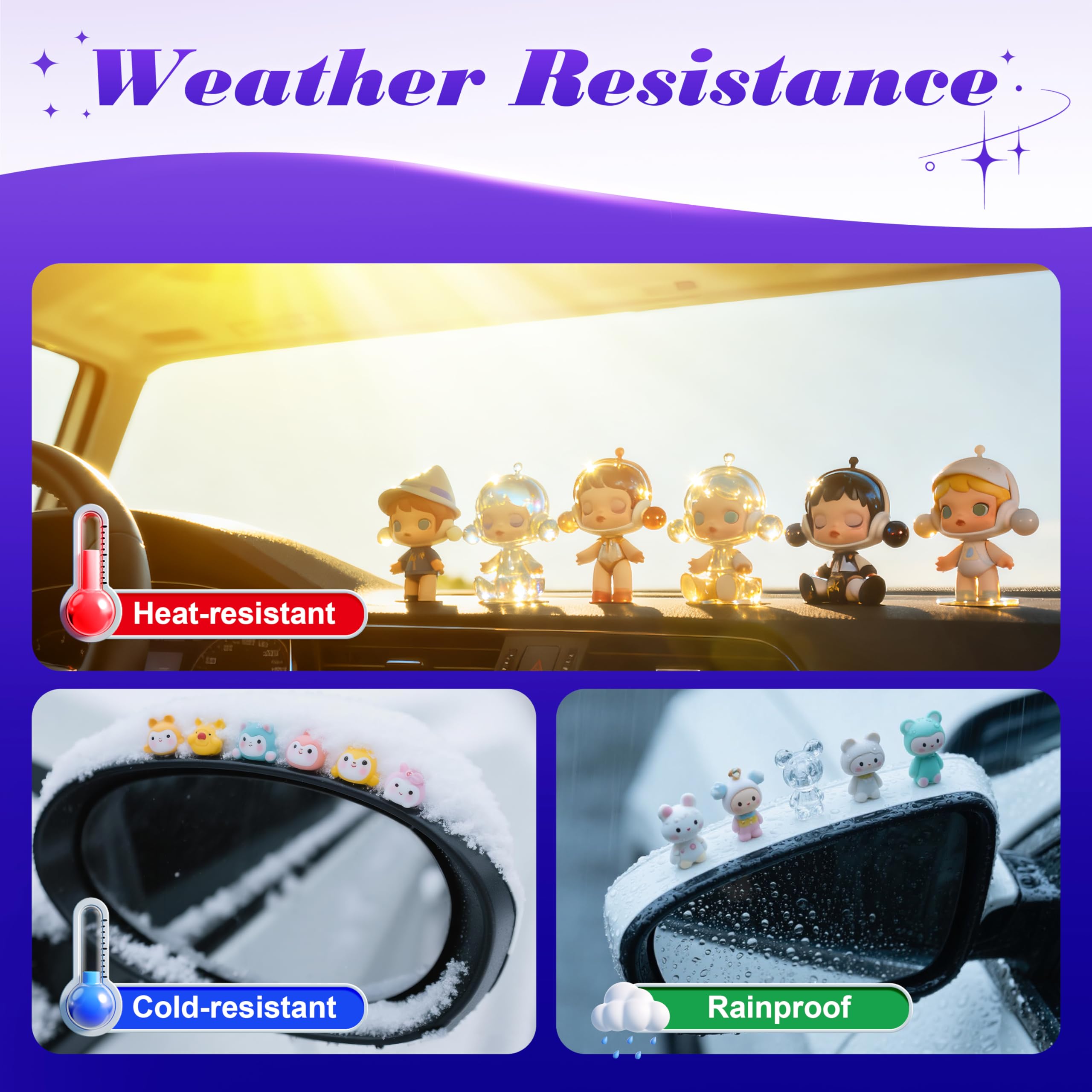 PHIXBEAR 252pcs Car Easy-Pull Sticky Putty Clear Double Sided Removable, No Residue Glue Adhesive Double Sided Tape for Car, Walls, Holiday Decor, Balloons, Posters, Crafts & Classroom Decor, 3 Sizes