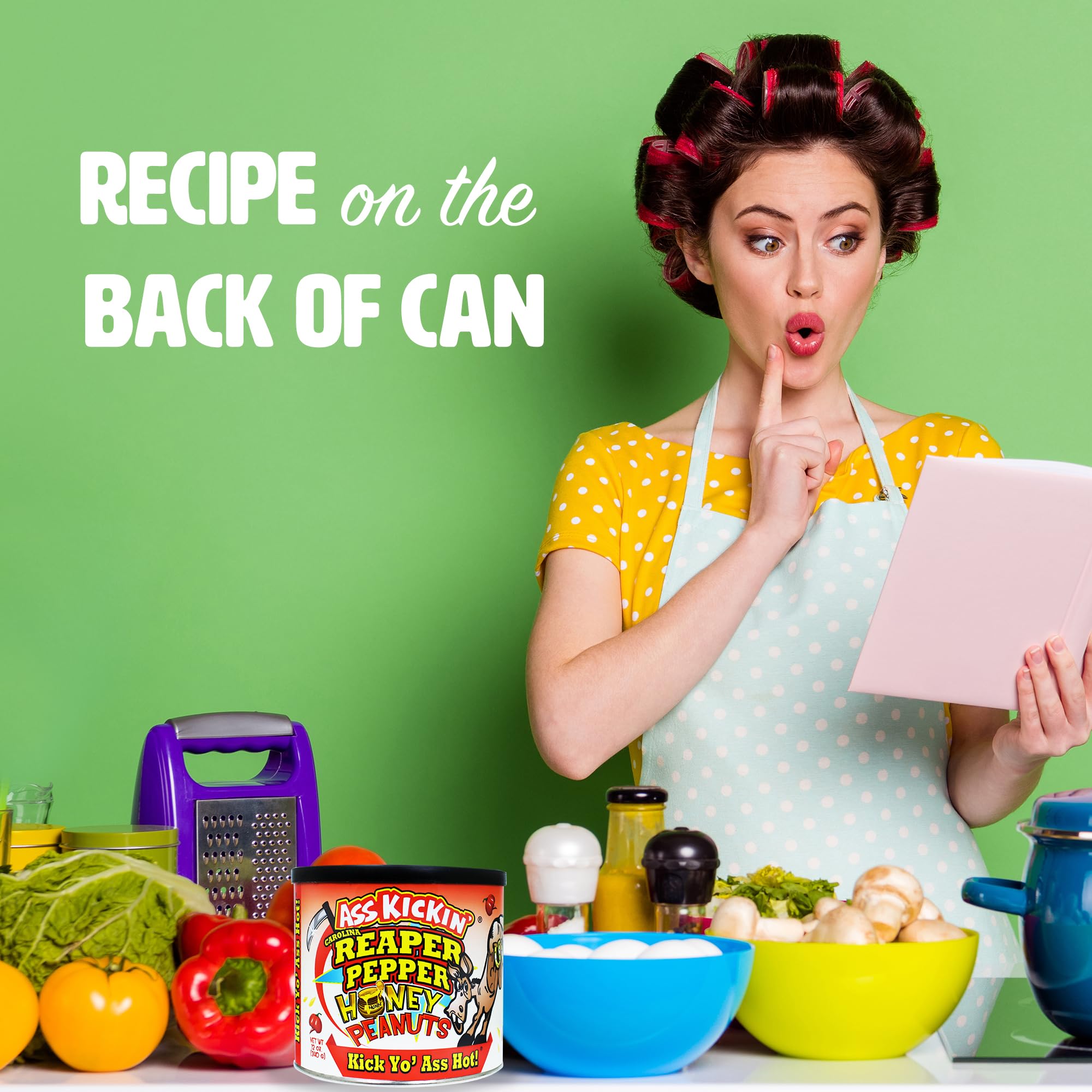 ASS KICKIN’ Carolina Reaper Spicy Hot Peanuts – 12oz - Ultimate Spicy Gourmet Gift Peanuts - Try if you dare!