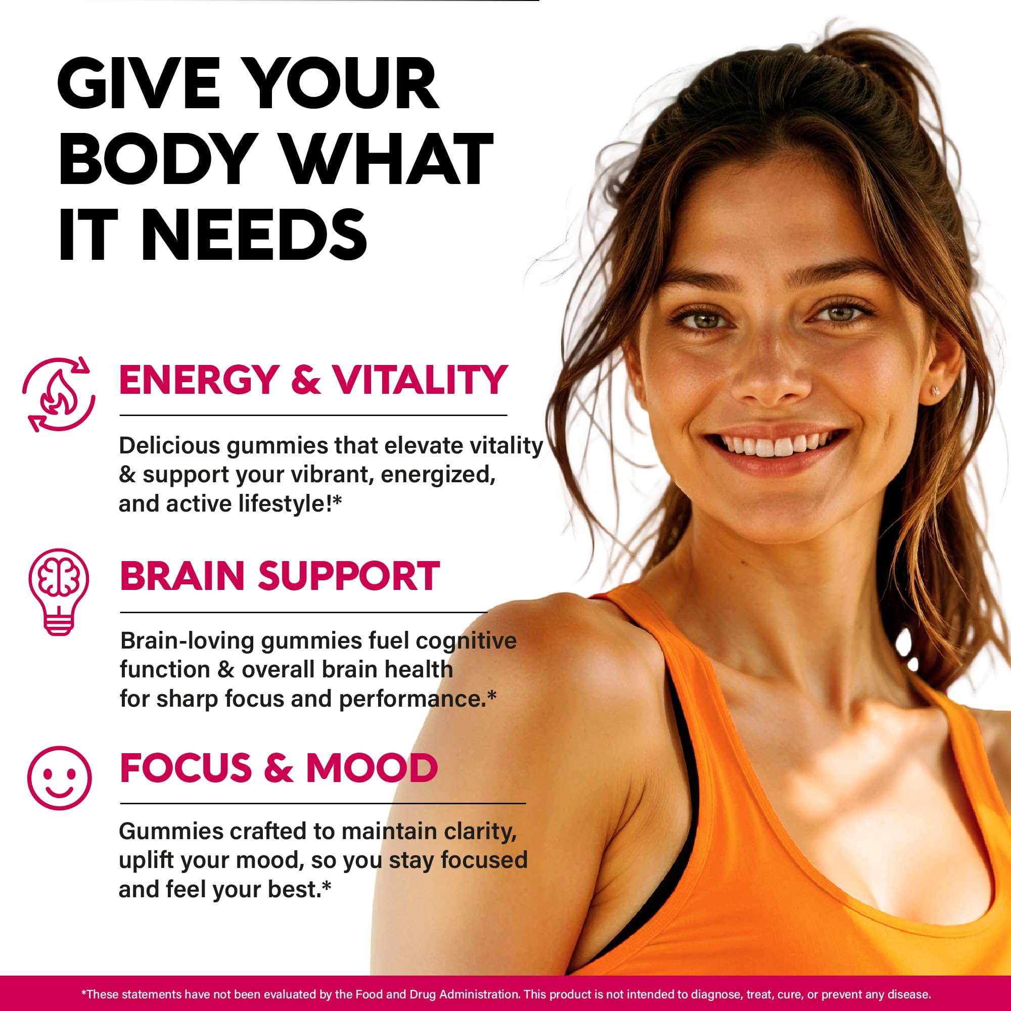 Vitamin B-Complex Gummies for Women & Men - Vitamin B12, B1, B2, B3, B5, B6, B7 & B9 - B Complex with Vitamin C & Choline - Energy, Brain & Mood - Natural Berry Flavor, Vegan - 60 Gummies for 2 Months