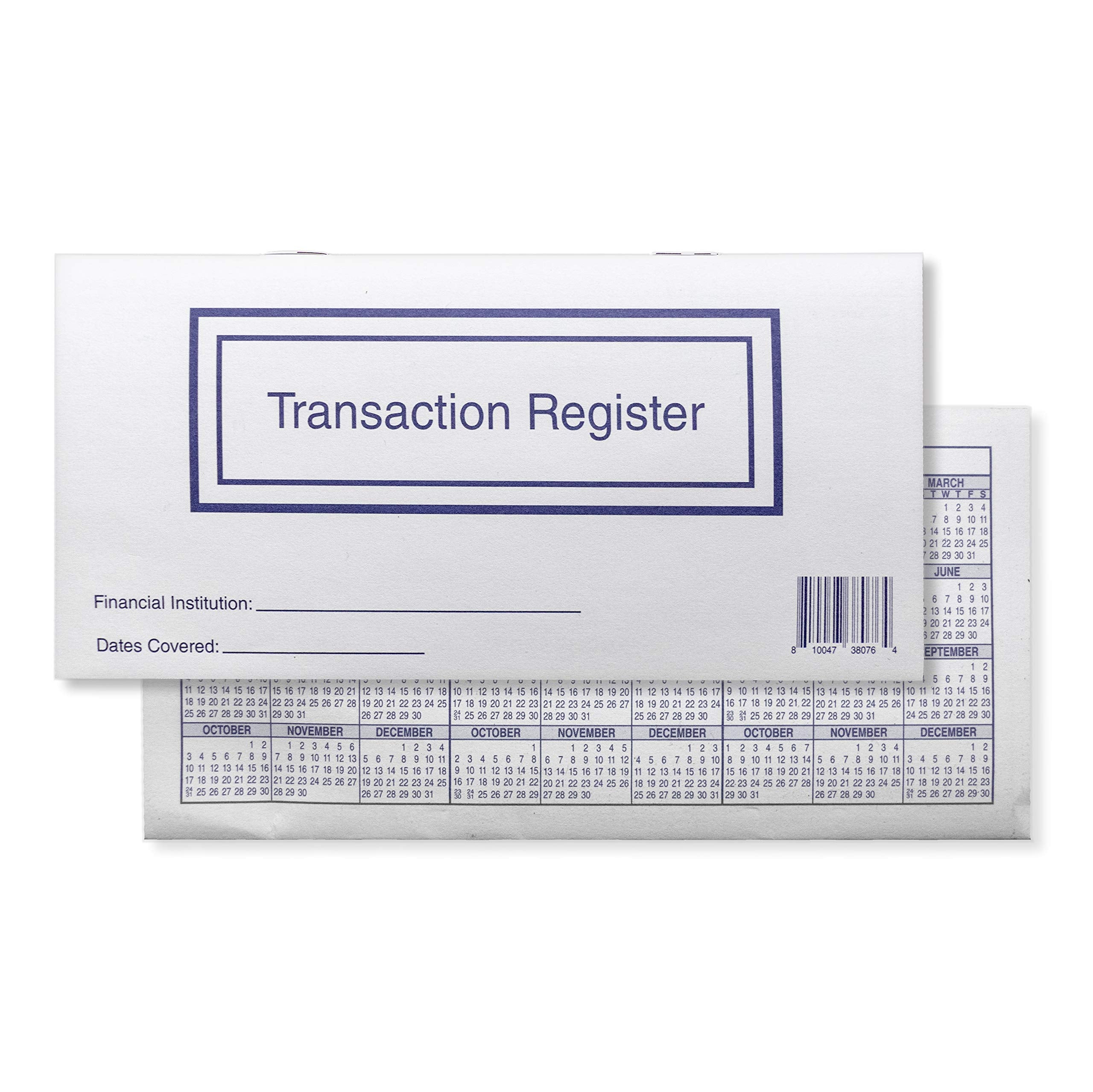 Checkbook Registers for Personal Checkbook, Transactions Ledgers, Pack
