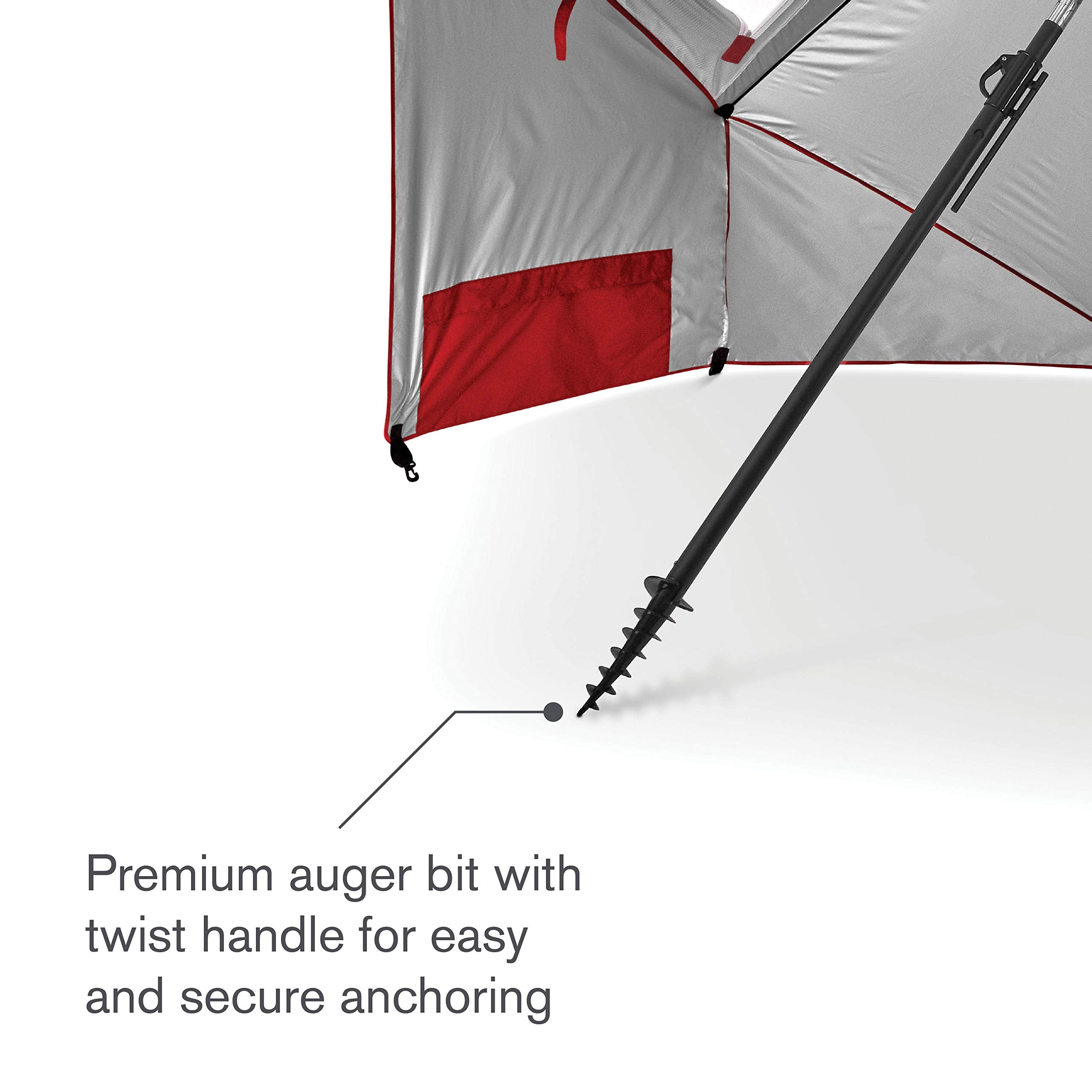 Sport-Brella Premiere UPF 50+ Umbrella Shelter for Sun and Rain Protection (8-Foot, Red)