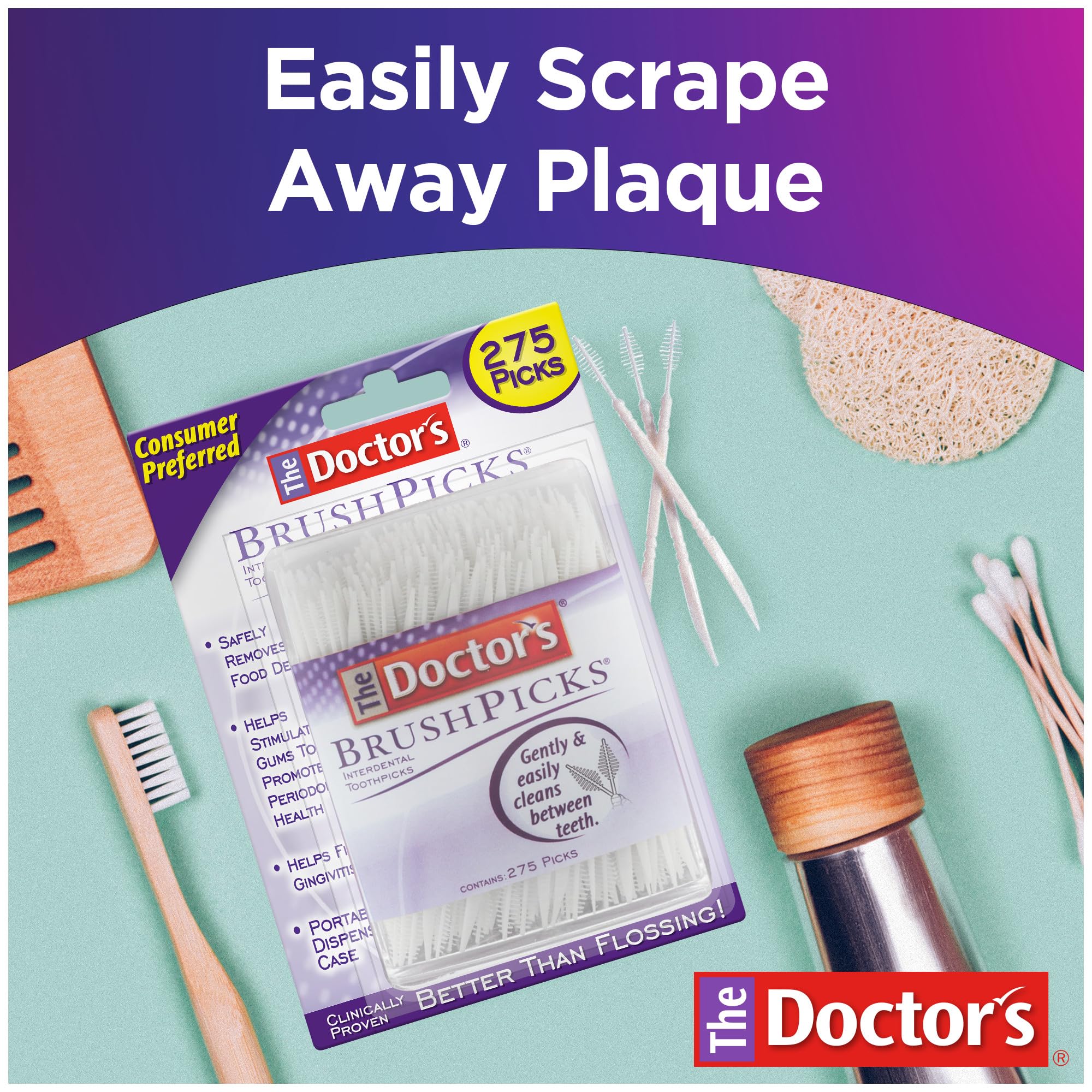 The Doctor's BrushPicks Interdental Toothpicks, 275 Picks