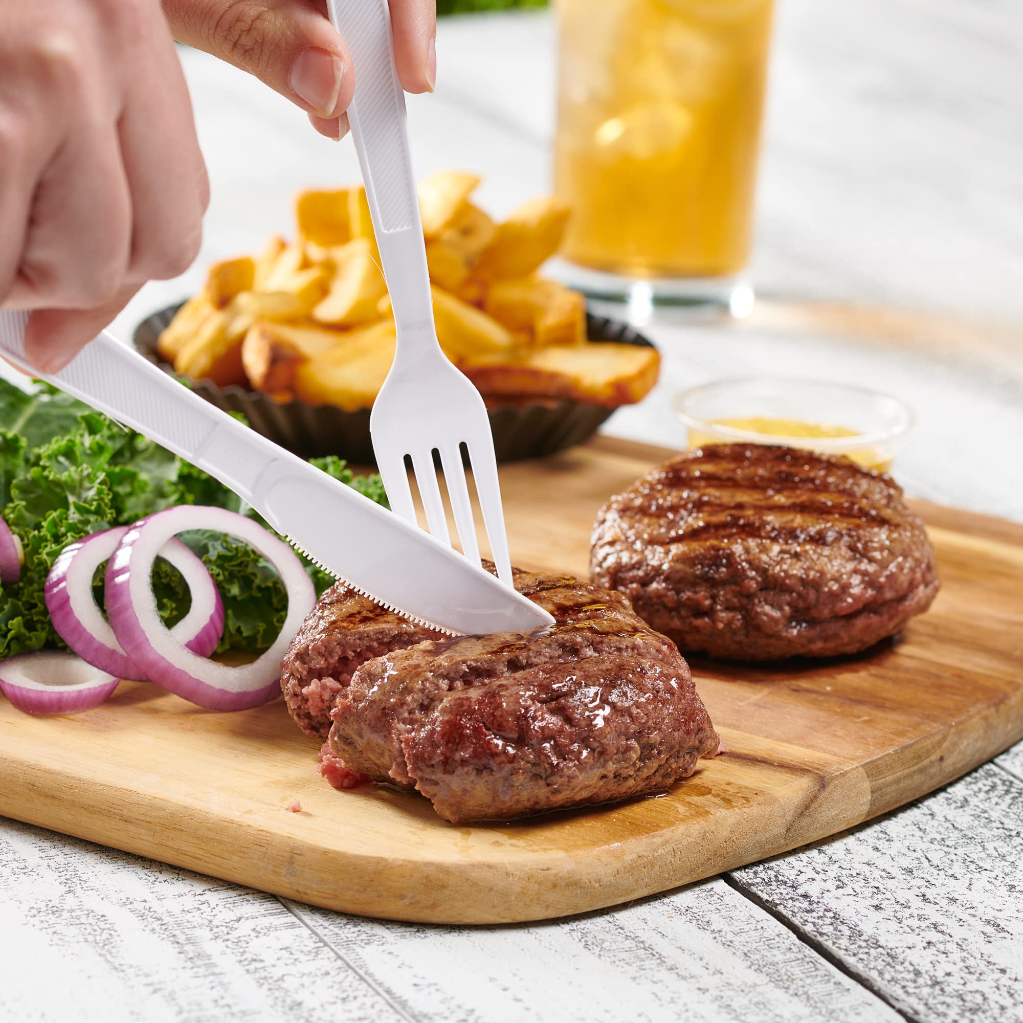 Comfy Package [500 Count] Heavy Duty White Plastic Forks, Extra Heavyweight Disposable Forks Perfect for Restaurants, Parties, and Dinner