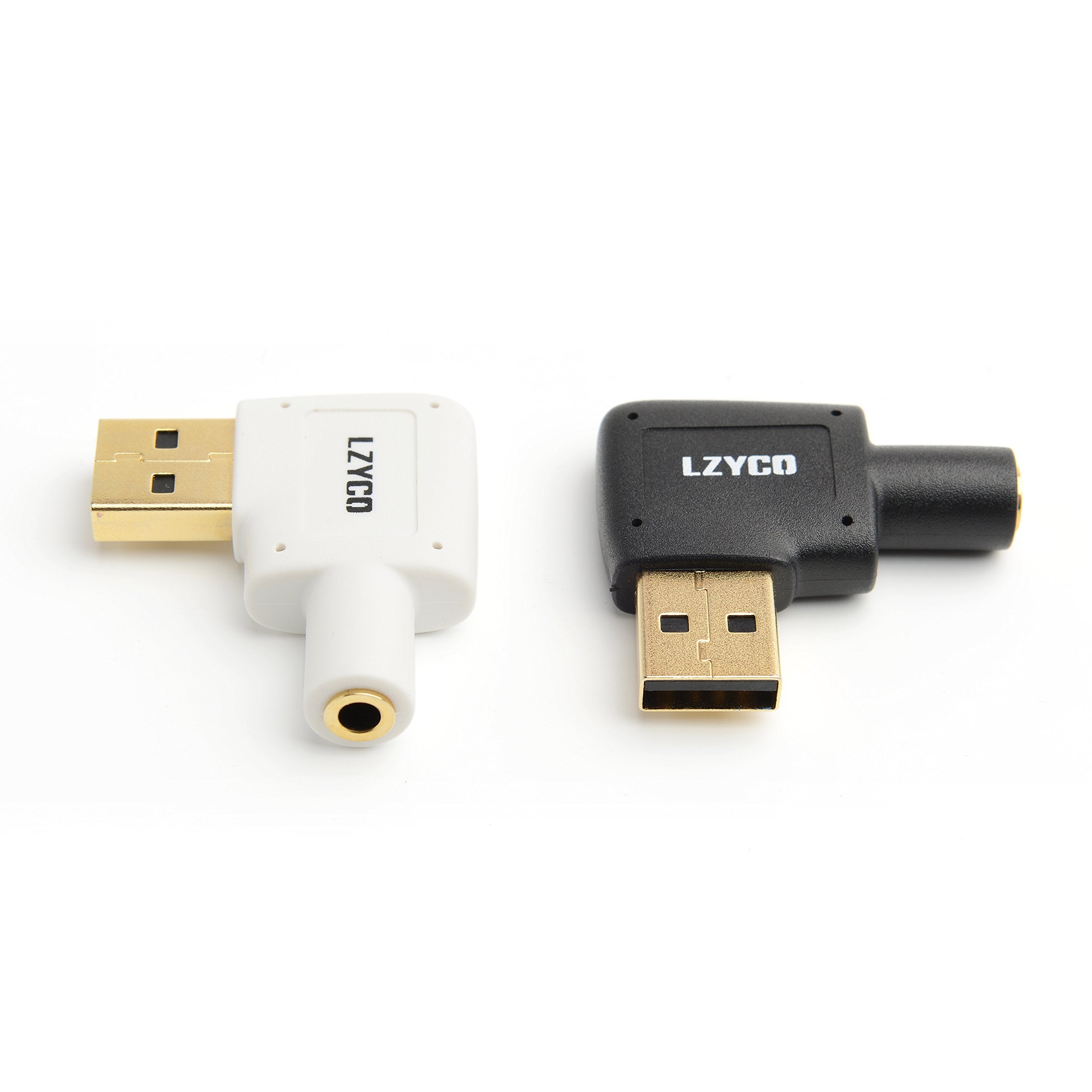 LZYCO USB Audio Adapter 2 Packs,USB to Audio Jack External Stereo Sound Card with One 3.5mm Aux TRRS Headphone or Headset to USB Adapter for Integrated Audio Out & Microphone in, Do Not Work for TV