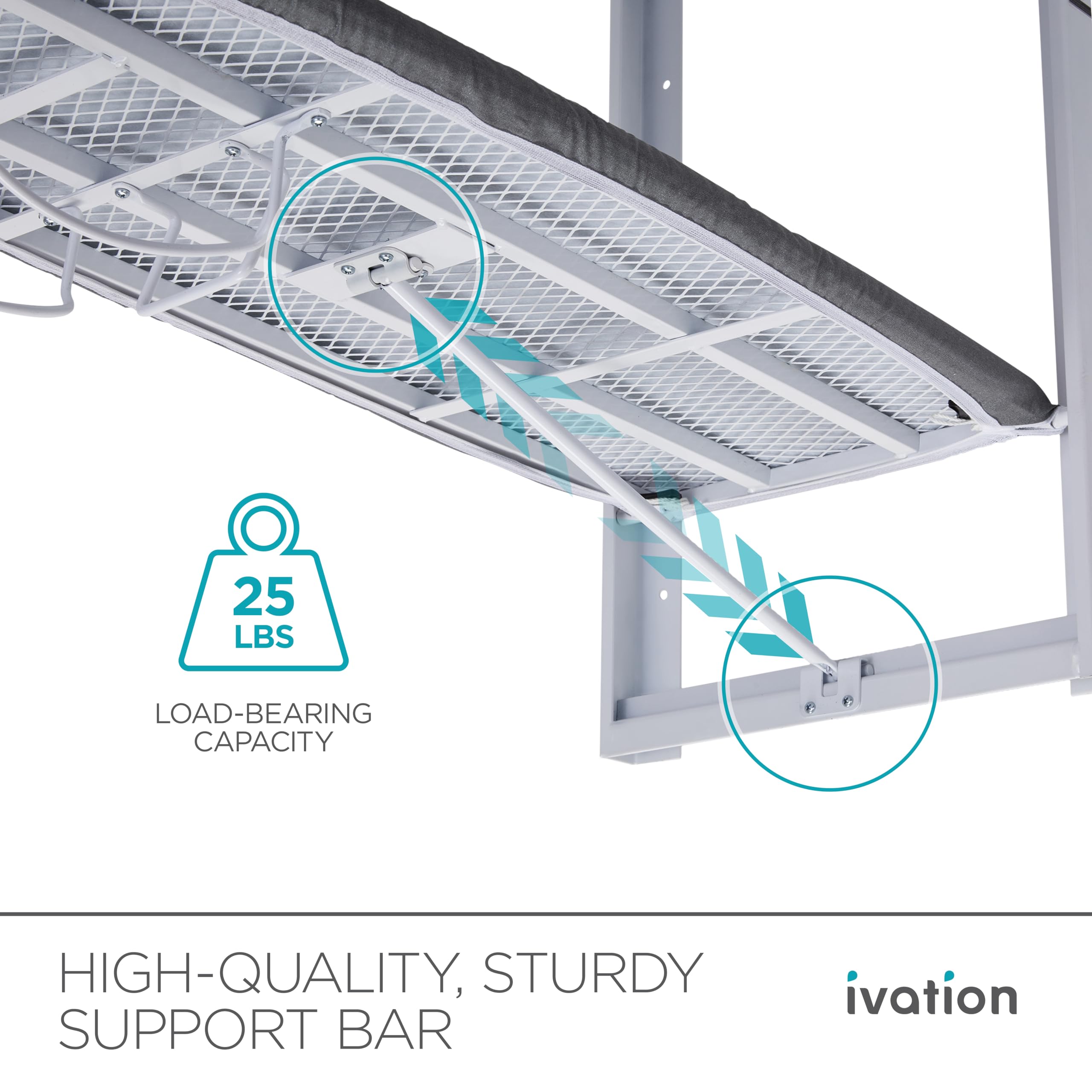 Ivation Wall-Mounted Ironing Board | Foldable 36.2” x 12.2” Sturdy Ironing Station for Home & Apartments, Easy-Release Lever, Removable Cotton Cover, Includes Mounting Hardware with Iron Holder