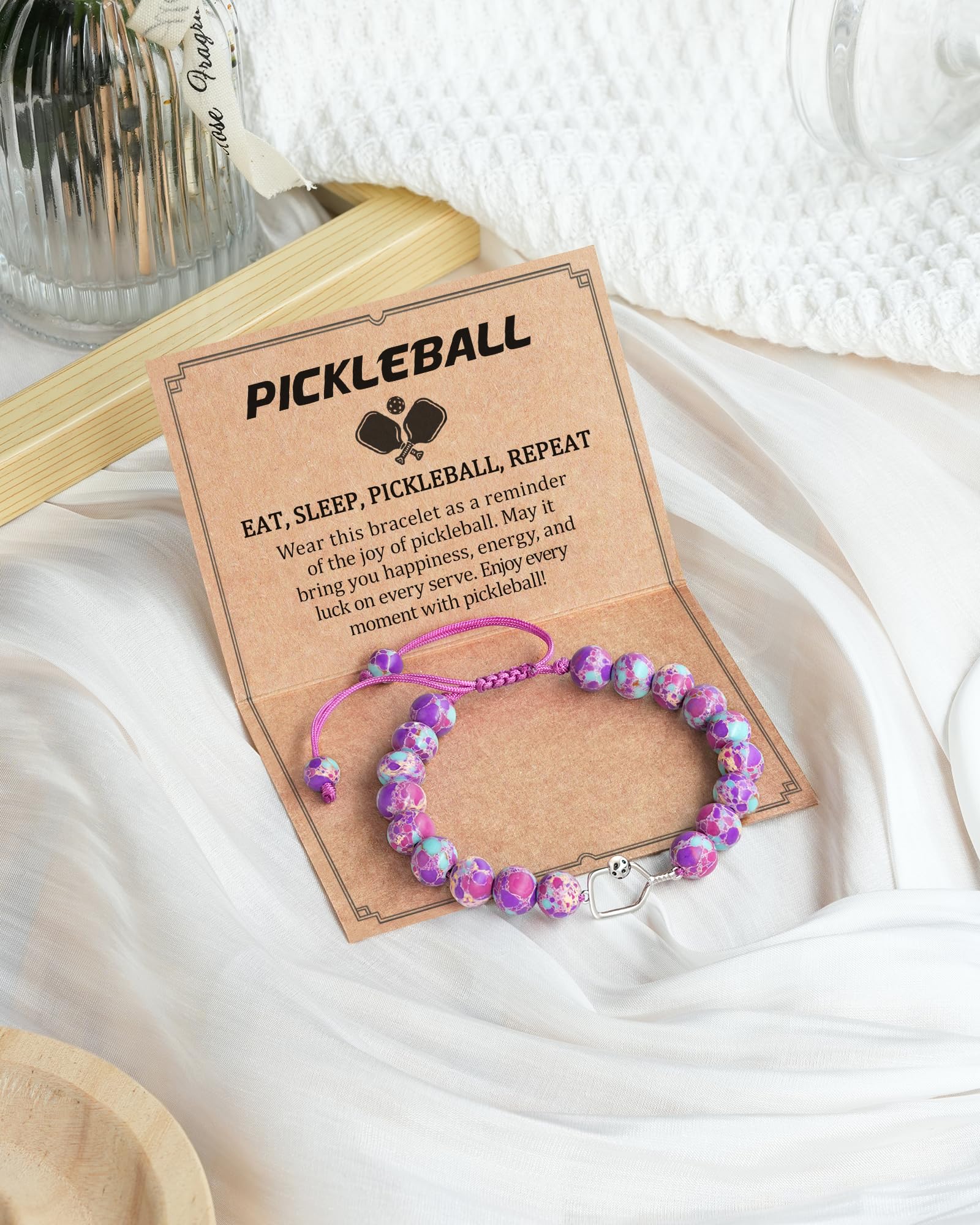 JOGDIAM Pickleball Bracelet Gifts for Women Pickleball Accessories Gifts for Pickleball Lovers