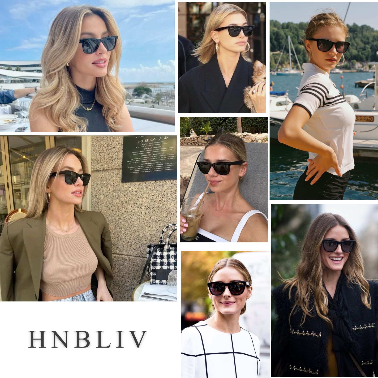 hnbliv Retro Square Big Sunglasses for Women & Men Trendy Oversized Classic Shades with UV400 Protection Unisex Tortoise Frame