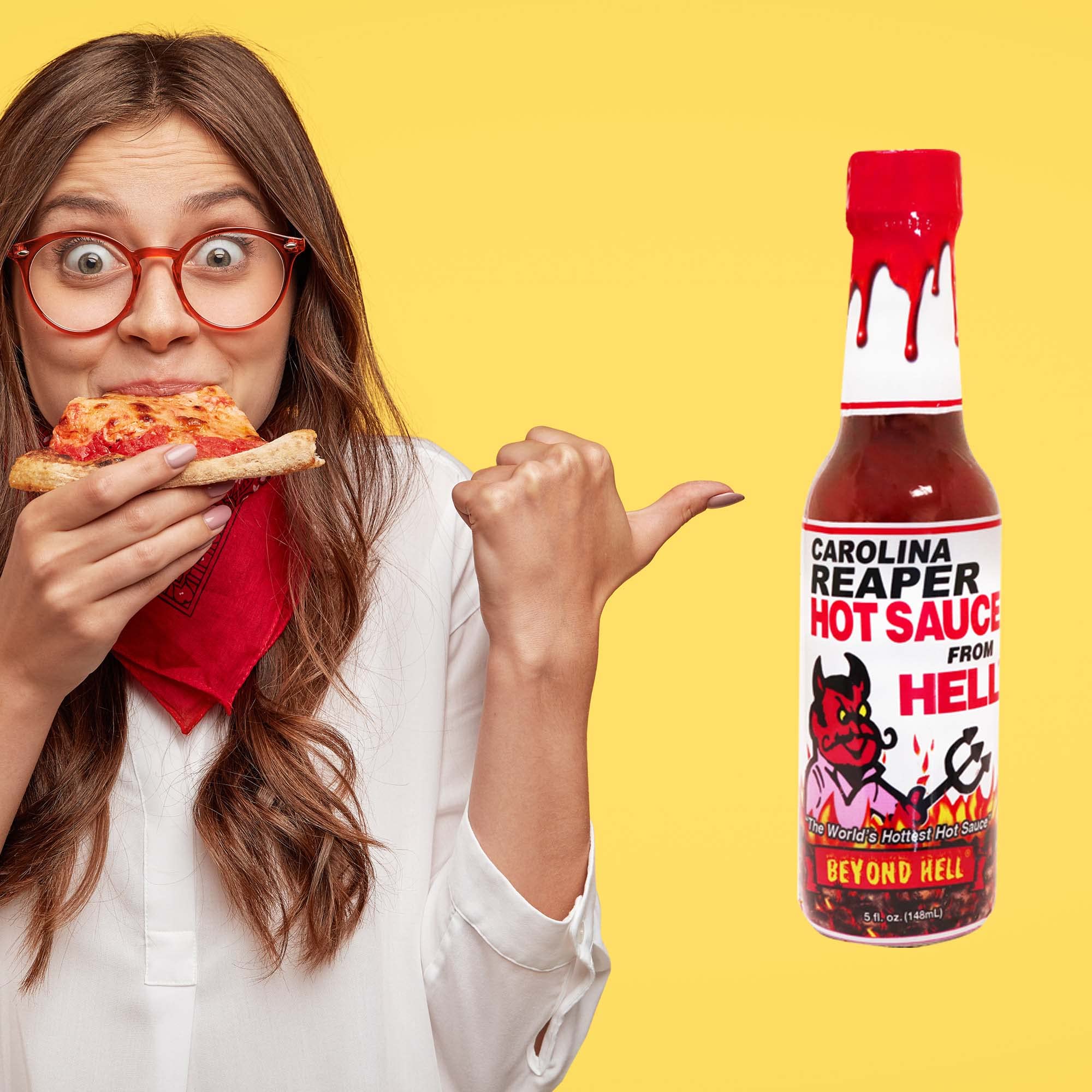 Carolina Reaper Hot Sauce From Hell - 5 Ounce - Gourmet Carolina Reaper Hot Sauce for Chicken Wings - Perfect for the Fan of Extra Hot Hot Sauces - Dance with the Devil!