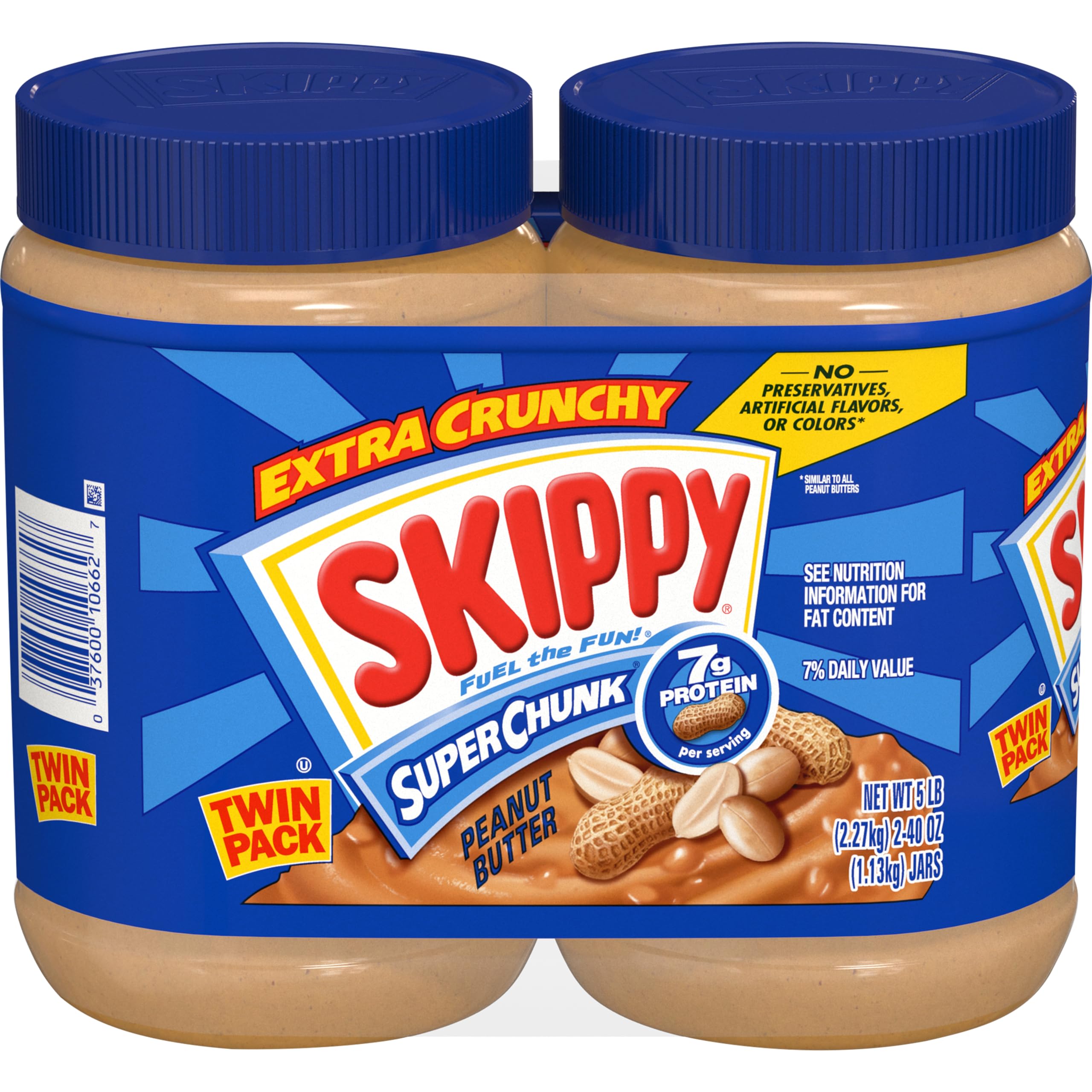 SKIPPY Peanut Butter, Super Chunky, 40 Ounce Twin Pack