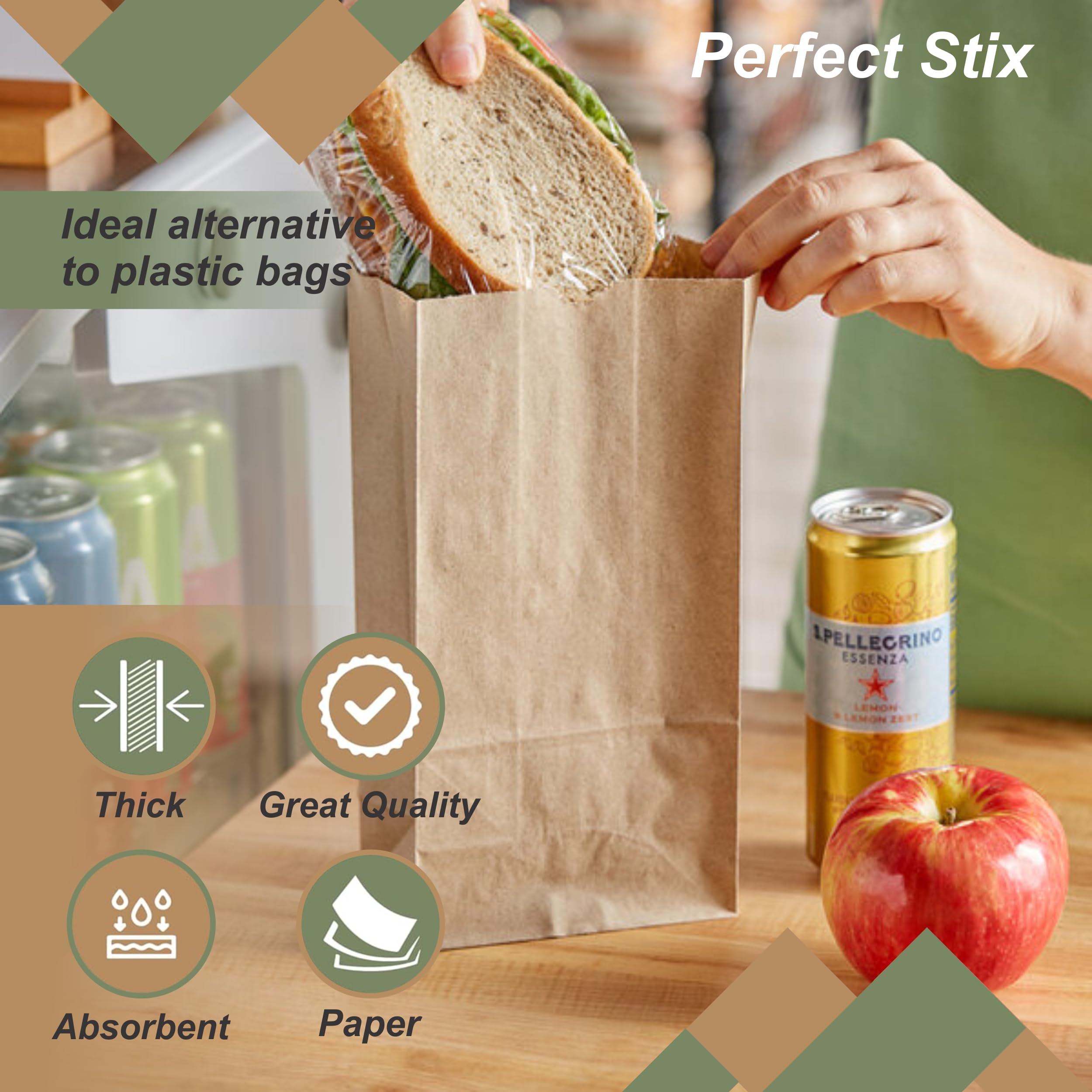 Perfect Stix - Perfect Stix Brown Bag 4lb 40- 2mwhite 4 lb Brown Bag- Pack of 40 Bags