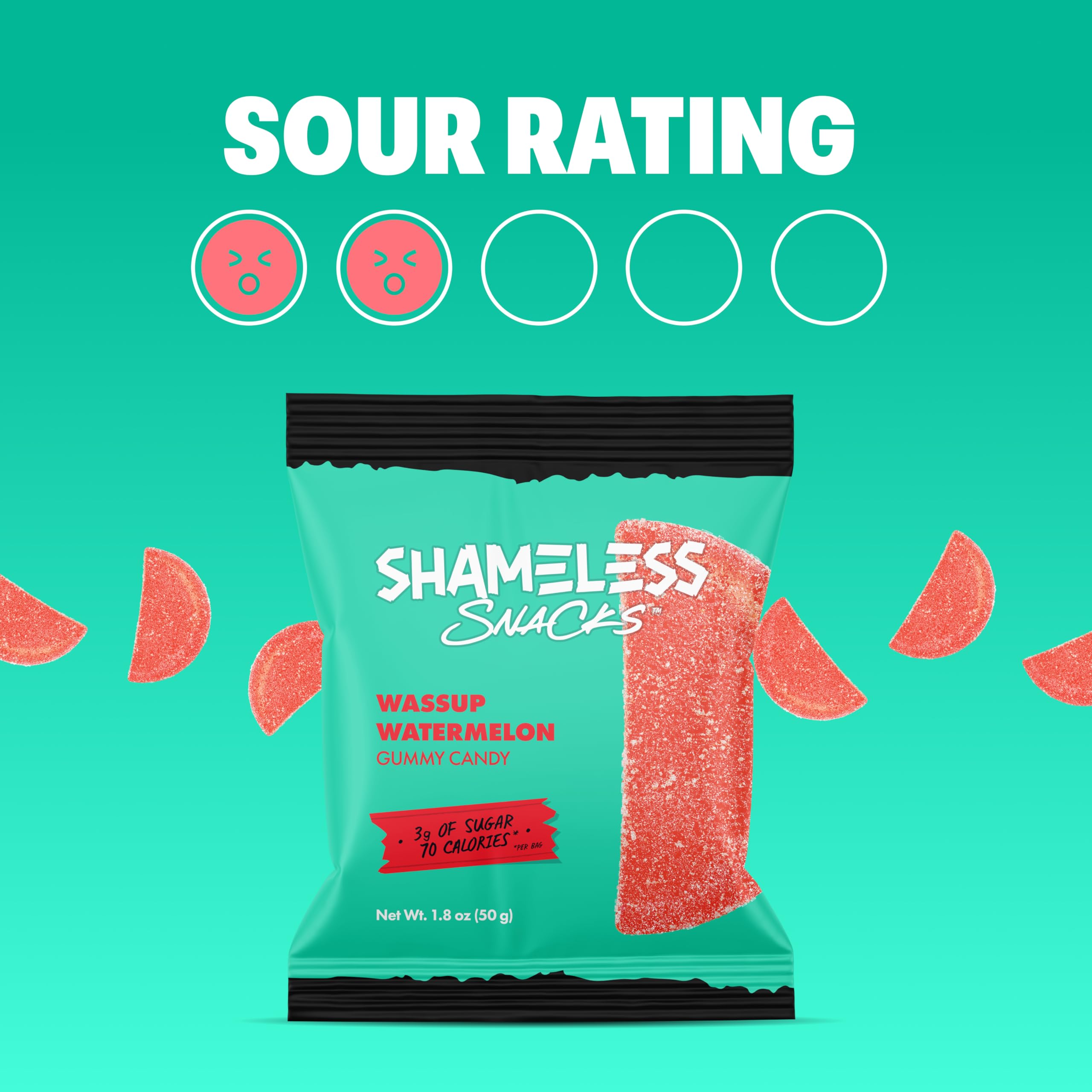 Shameless Snacks - Healthy Low Calorie Snacks, Low Carb Keto Gummies (Gluten Free Candy) - 6 Pack Wassup Watermelon