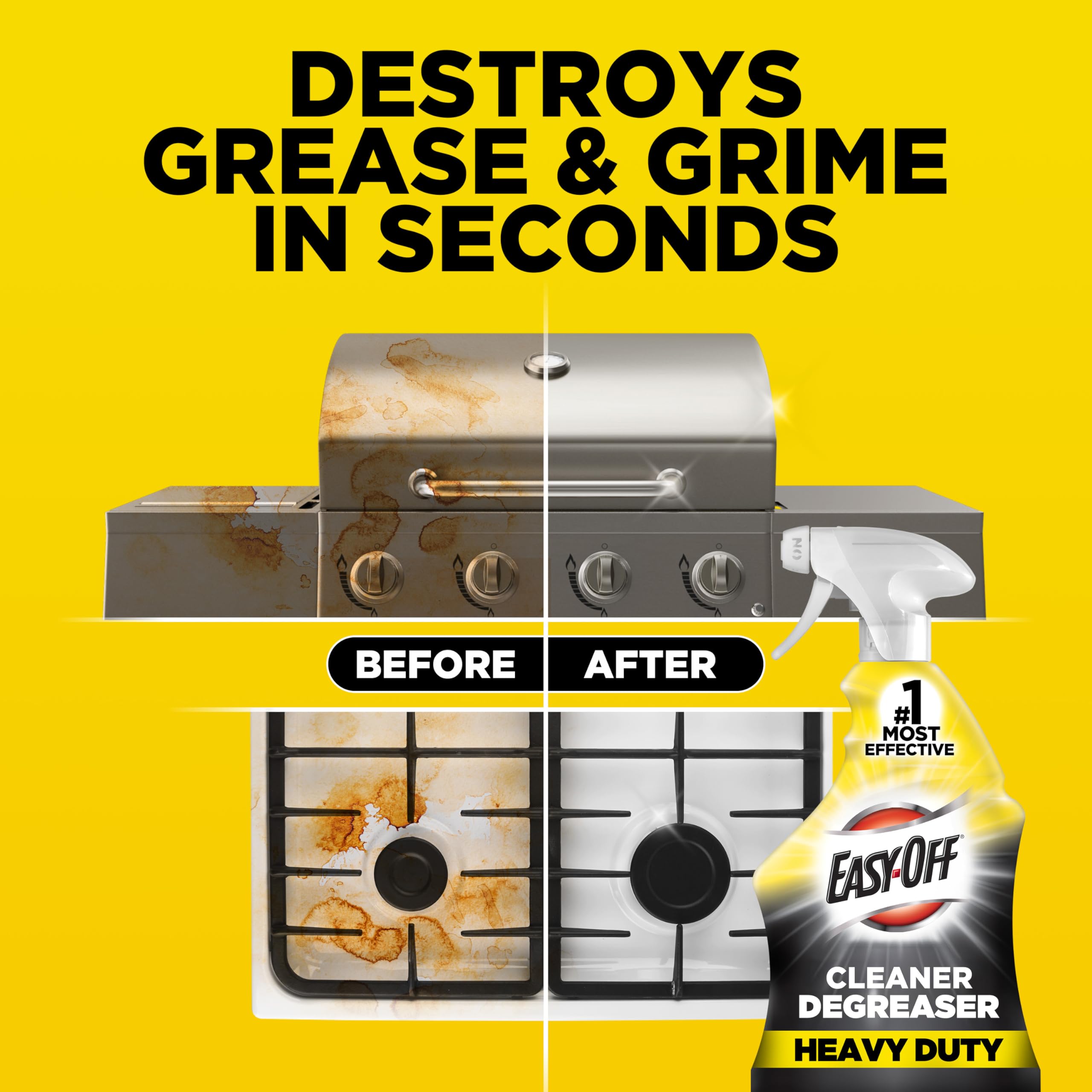 Easy-Off Heavy Duty Degreaser, Removes Grease & Grime, For Kitchen, Garage, Outdoor & More 32oz