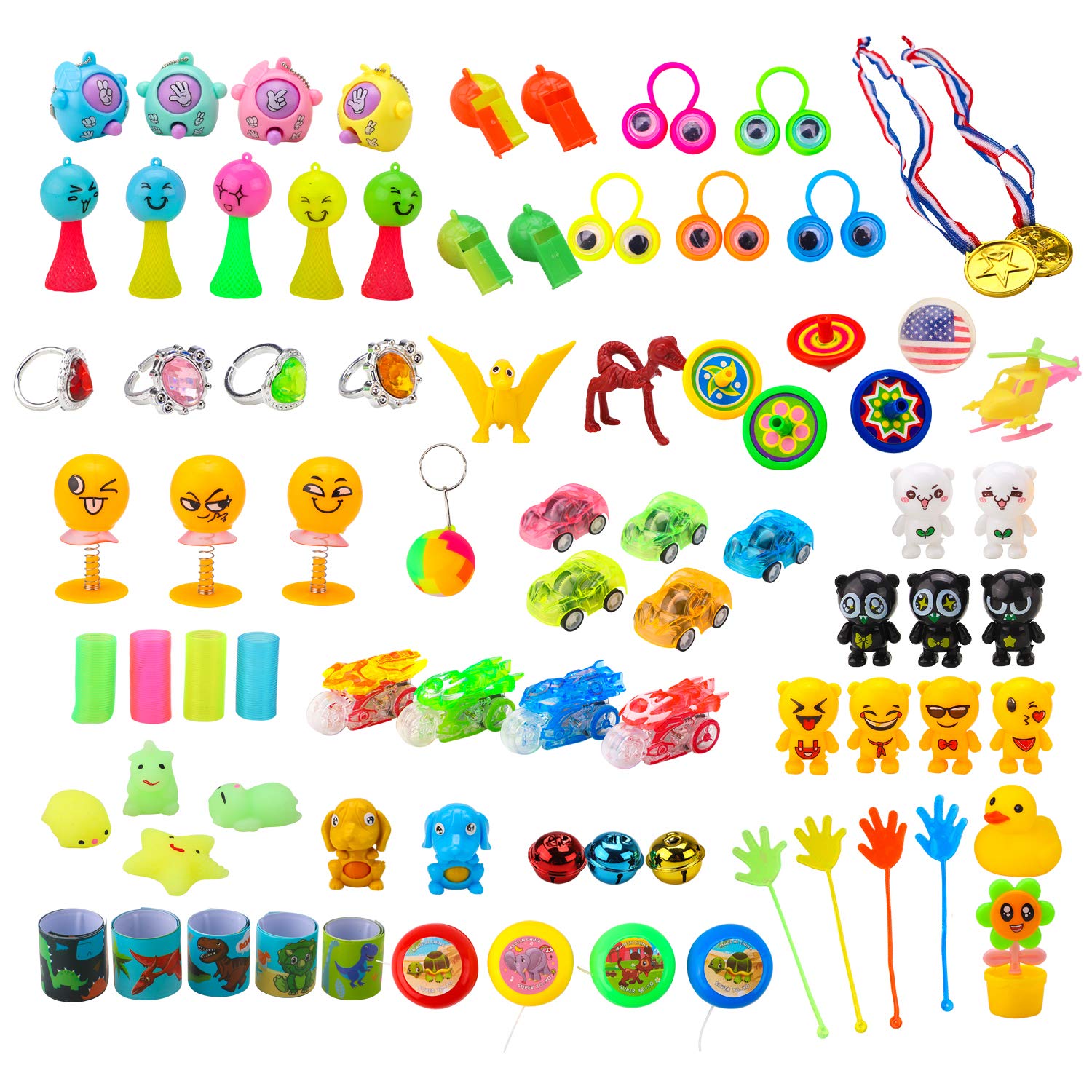 BLUE RIBBON Easter Eggs, 48 Pieces, Filled Surprise, Colorful Prefilled with Different Kinds of Little Toys, Perfect for Kids, Basket Fillers