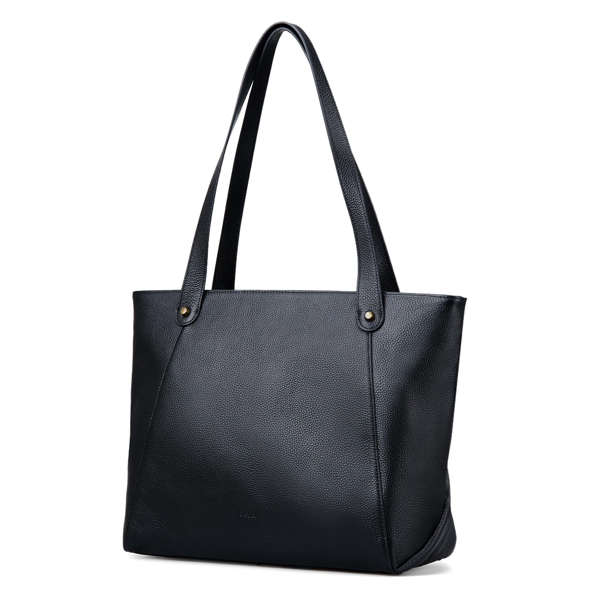 befen Black Leather Shoulder Purse for Women, Women's Work Travel Tote Bags Large Capacity Handbag, Lightweight Satchel for Women Trendy