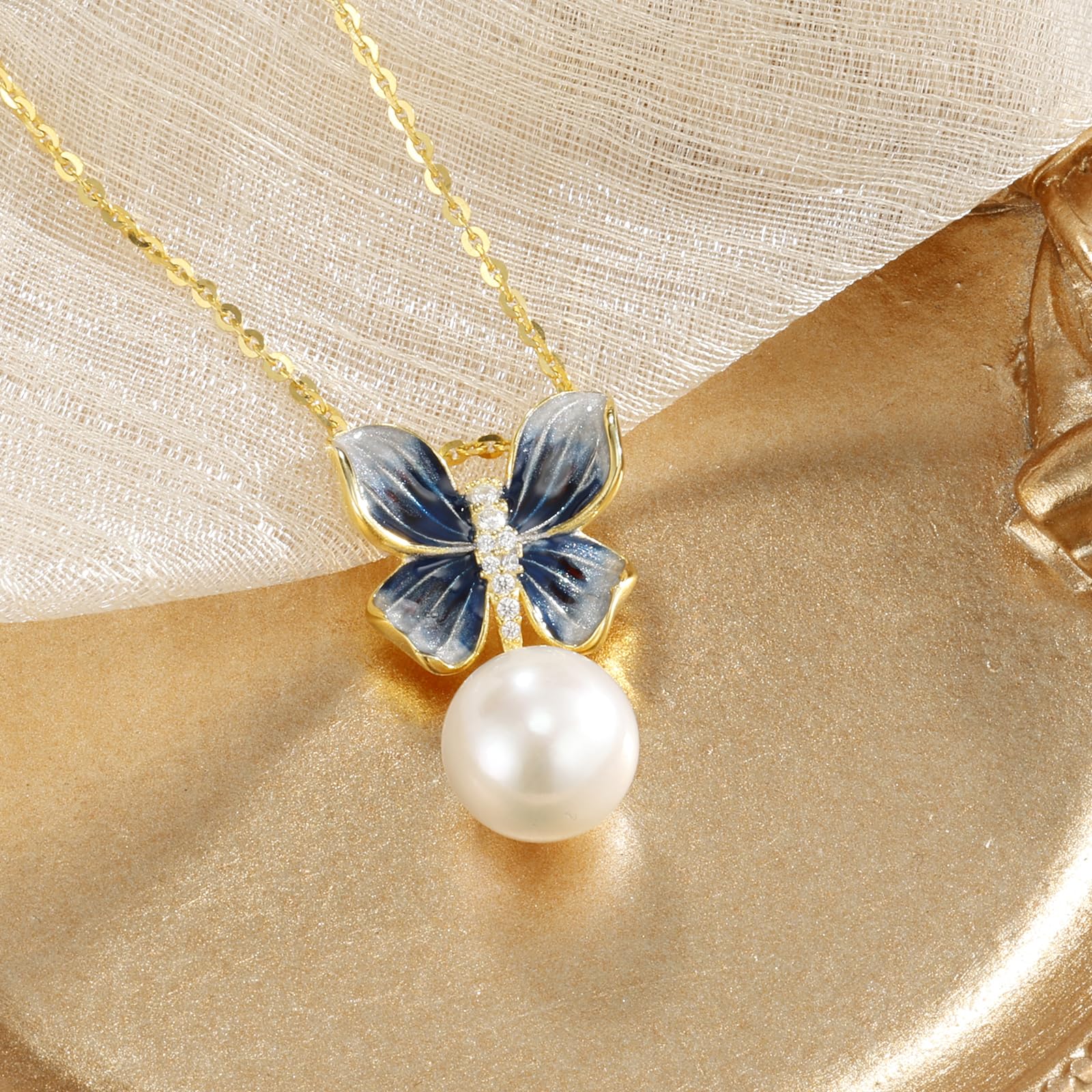 NONNYL Pearl Necklaces Birthday Gifts for Women-Mothers Day Gifts for Mom -Christmas Day Valentines Gifts for Wife Her Wedding Anniversary Jewelry (10-11mm)