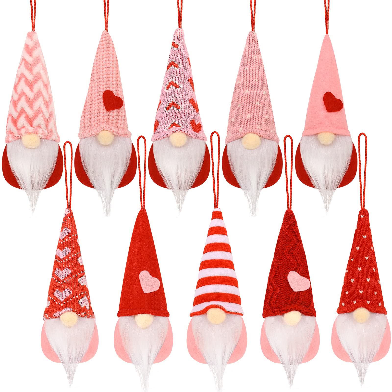 Valentines Day Decor, 10 Pcs Valentines Day Gnomes Ornaments Decorations,Valentine Tree Hanging Gnomes Decoration Valentine Home Decor,Valentines Day Gift