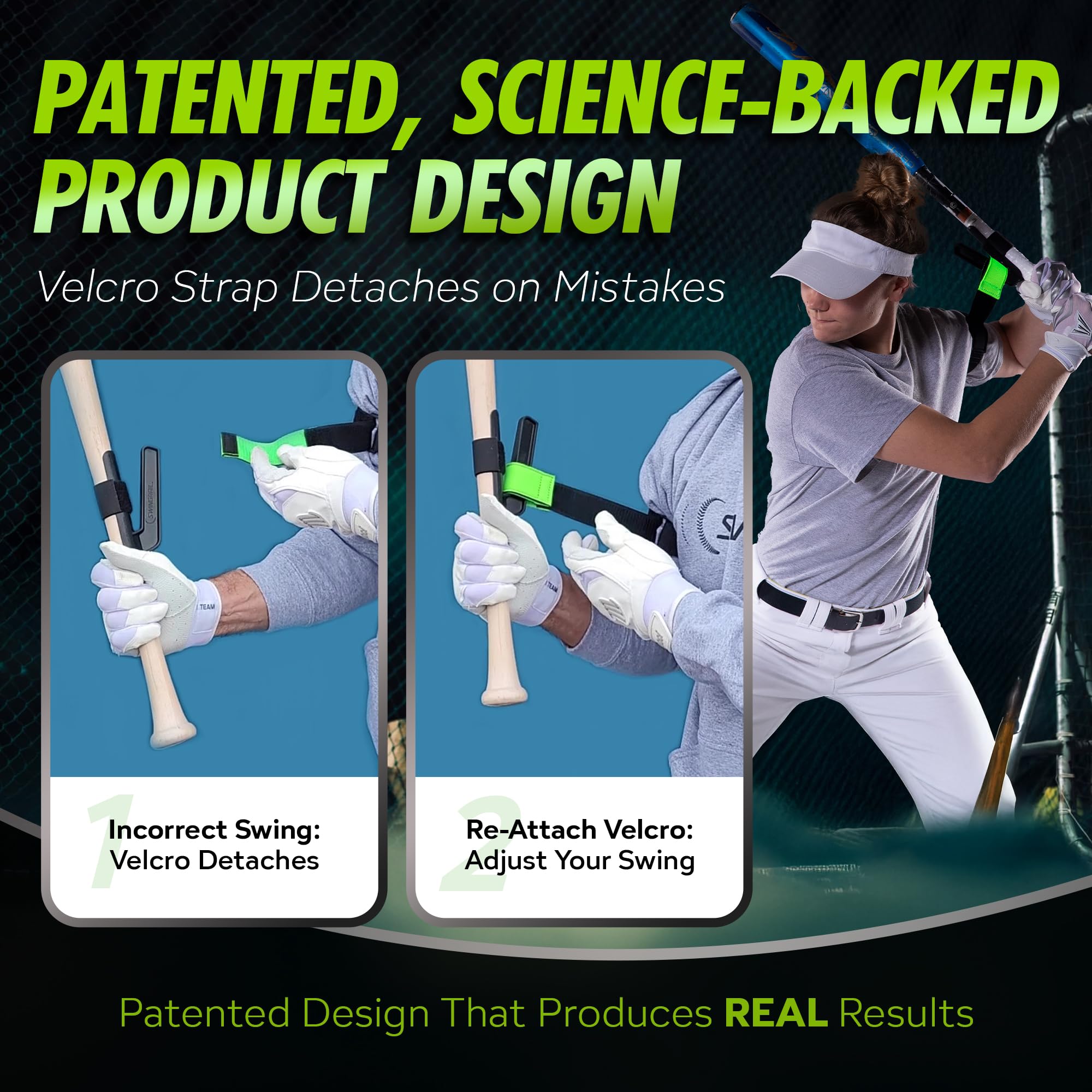 SWINGRAIL Baseball/Softball Swing Trainer Aid - Equipment for Batting and Hitting