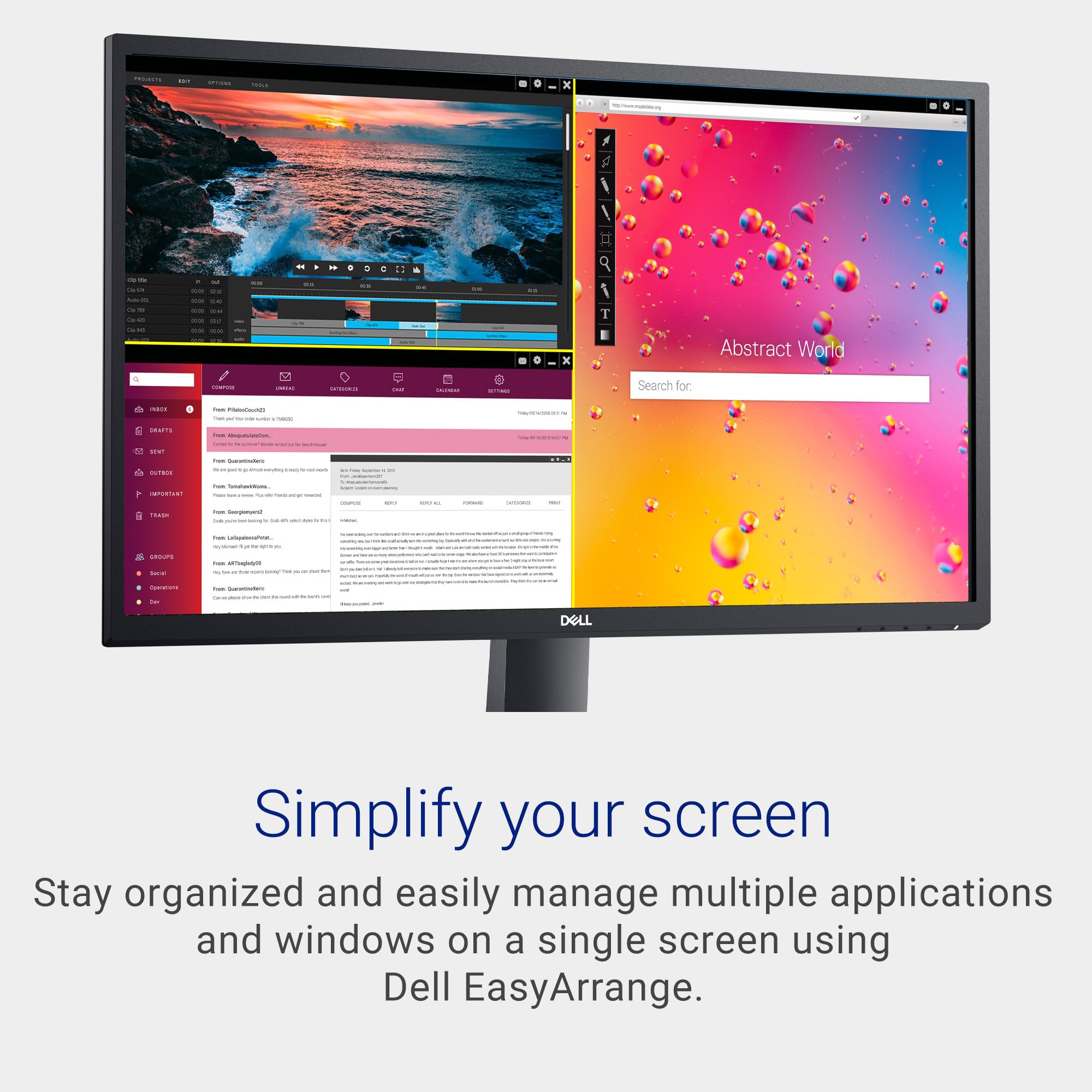 Dell SE2722HX Monitor - 27 inch FHD (1920 x 1080) 16:9 Ratio with Comfortview (TUV-Certified), 75Hz Refresh Rate, 16.7 Million Colors, Anti-Glare Screen with 3H Hardness - Black