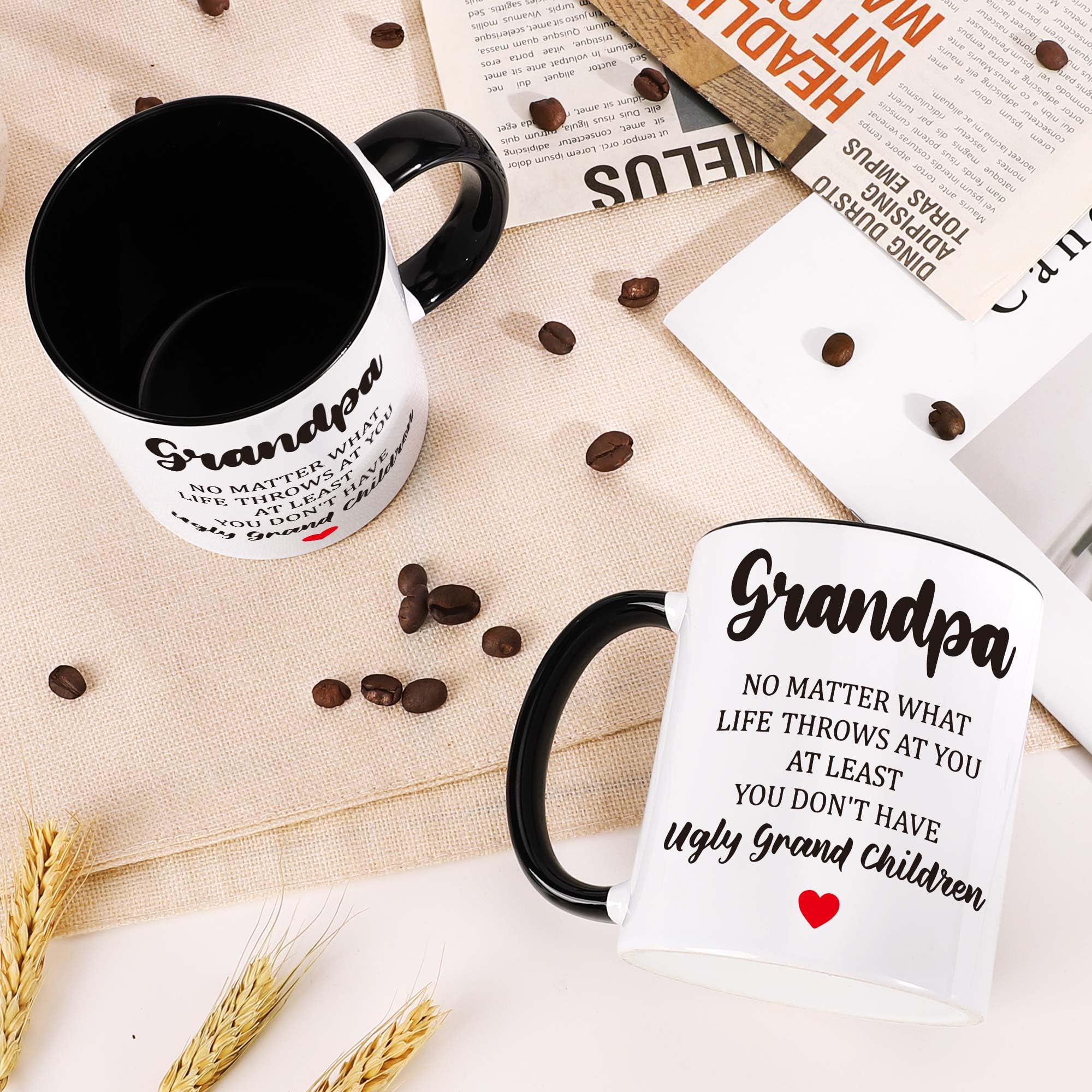 Gift for Grandpa Christmas Papa Xmas Presents for Grandfather, Granddad, Gramps, Papa, Poppy, Funny Thoughtful Gifts for Grandpa Ceramic Mug, Birthday, Fathers Day from Grandkids Grandchildren