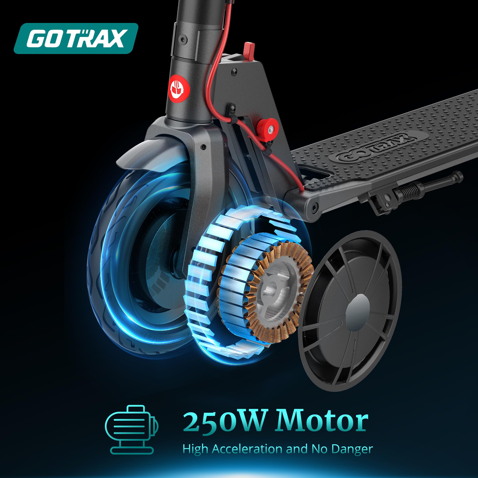 Gotrax GXL V2 Electric Scooter, 8.5" Solid Tire, Max 9 Mile and 15.5Mph Speed Power by 250W Motor, Lightweight 25.95lb and Cruise Control, Aluminum Alloy Frame Foldable Escooter for 13+ Teens Adults