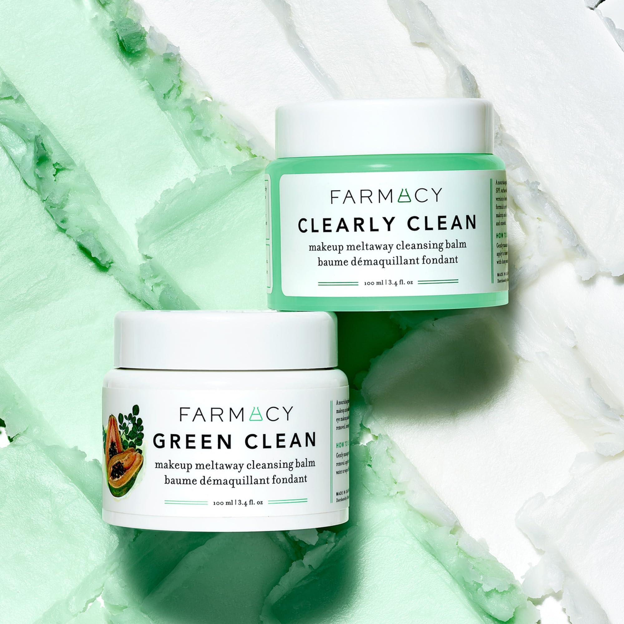 Farmacy Makeup Remover Cleansing Balm - Clearly Clean Sensitive Skin Makeup Remover + Oil Based Cleanser - Gentle Exfoliating Double Cleanser - Melts From Balm to Milky Lather - Fragrance Free (12ml)