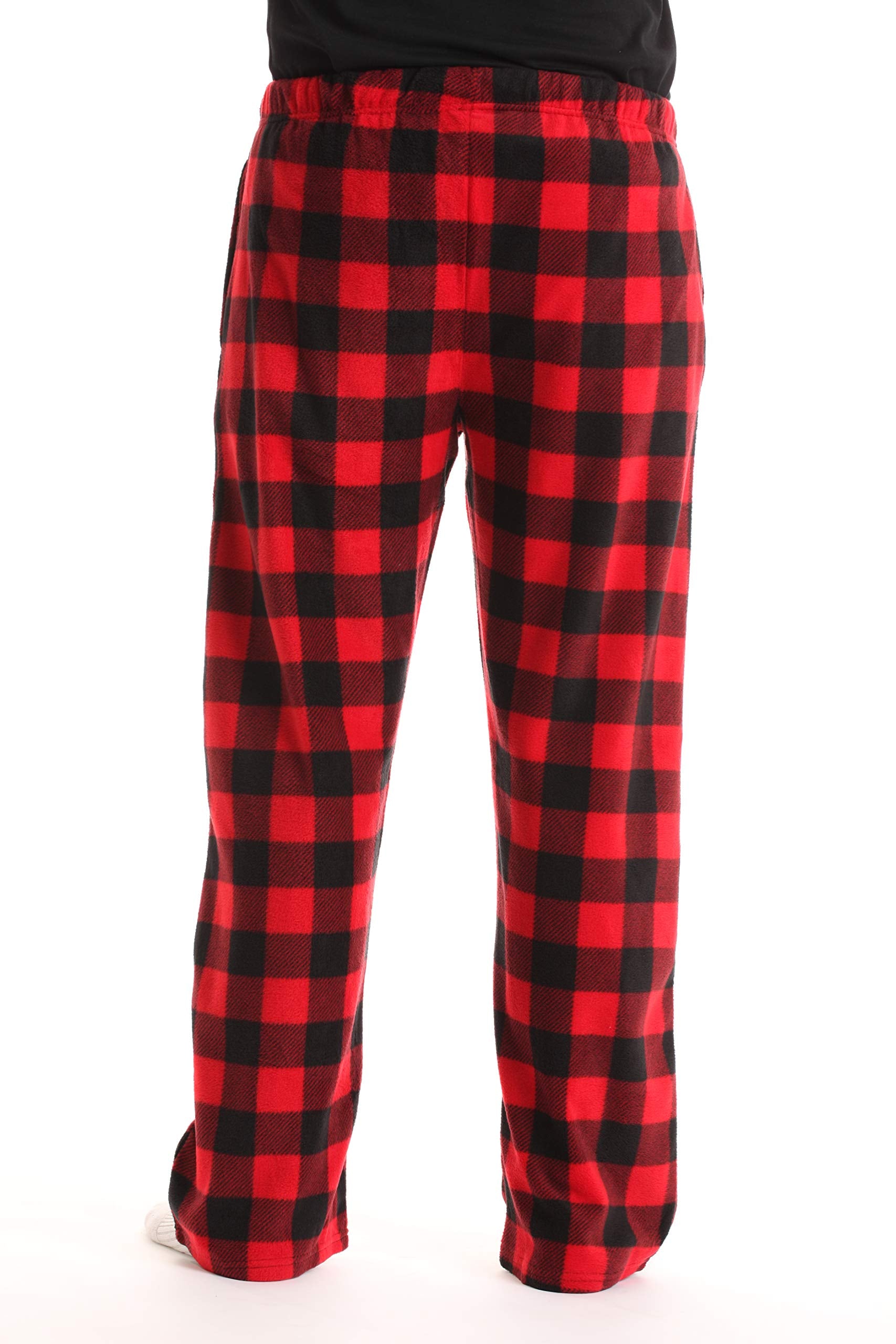 #FollowMe 45902-1A-L Polar Fleece Pajama Pants for Men/Sleepwear/PJs, Red Buffalo Plaid, Large